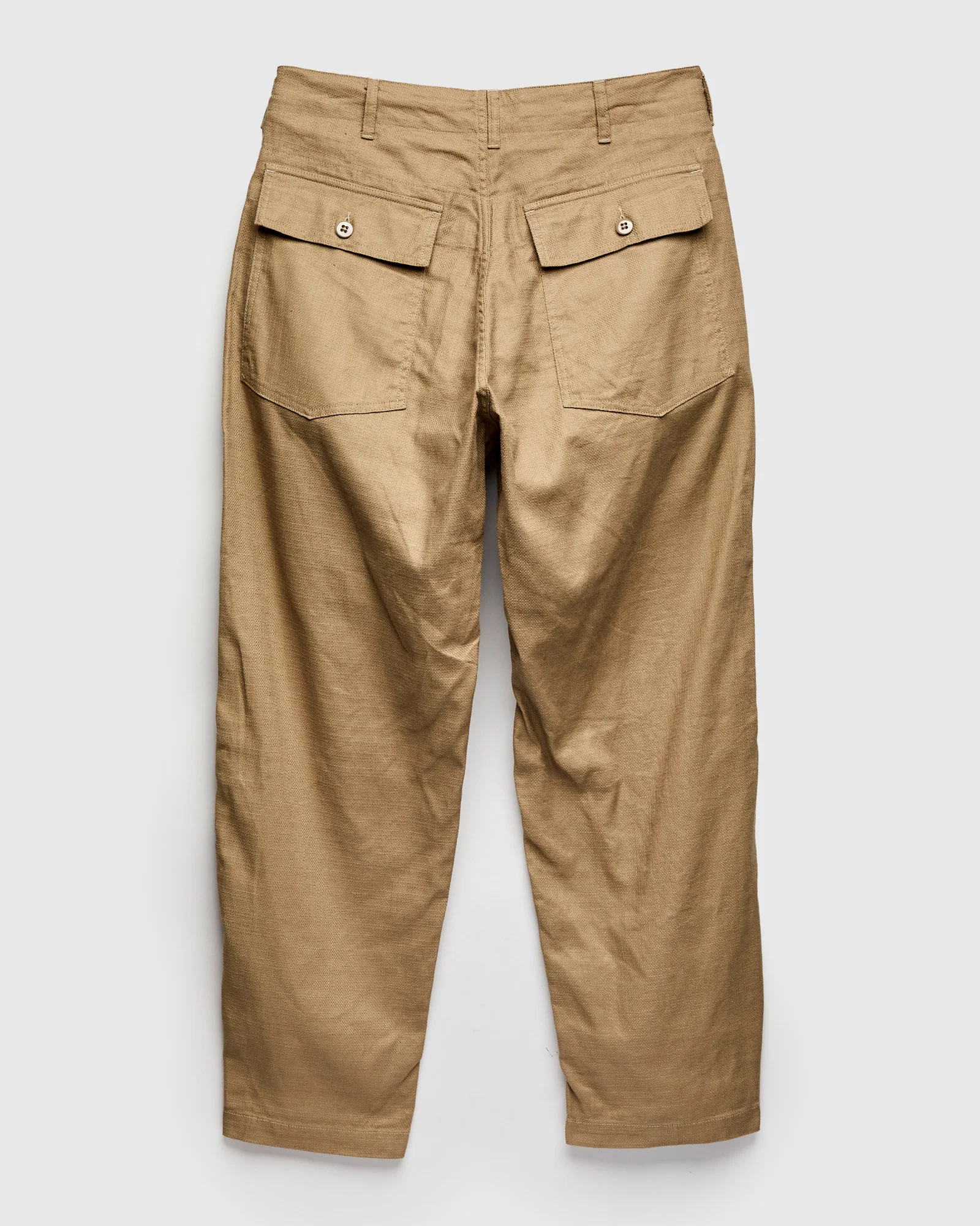 Fatigue Pants in Khaki Cotton Linen Java Cloth - Image 3