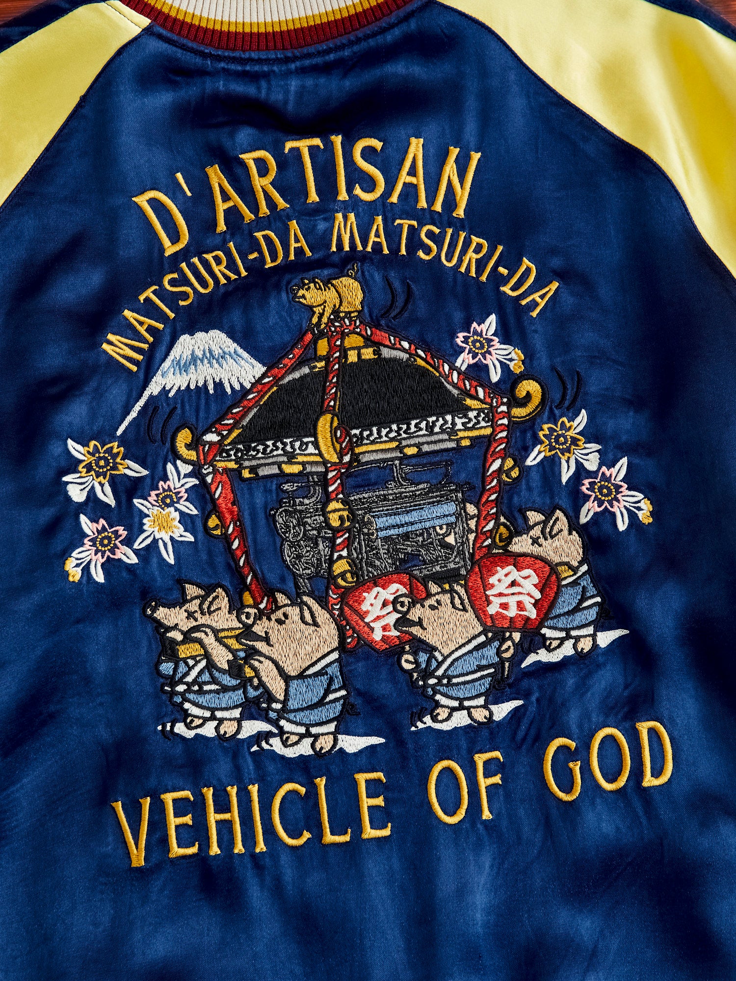 "Festival" Reversible Sukajan Souvenir Jacket in Blue/Purple - Image 13