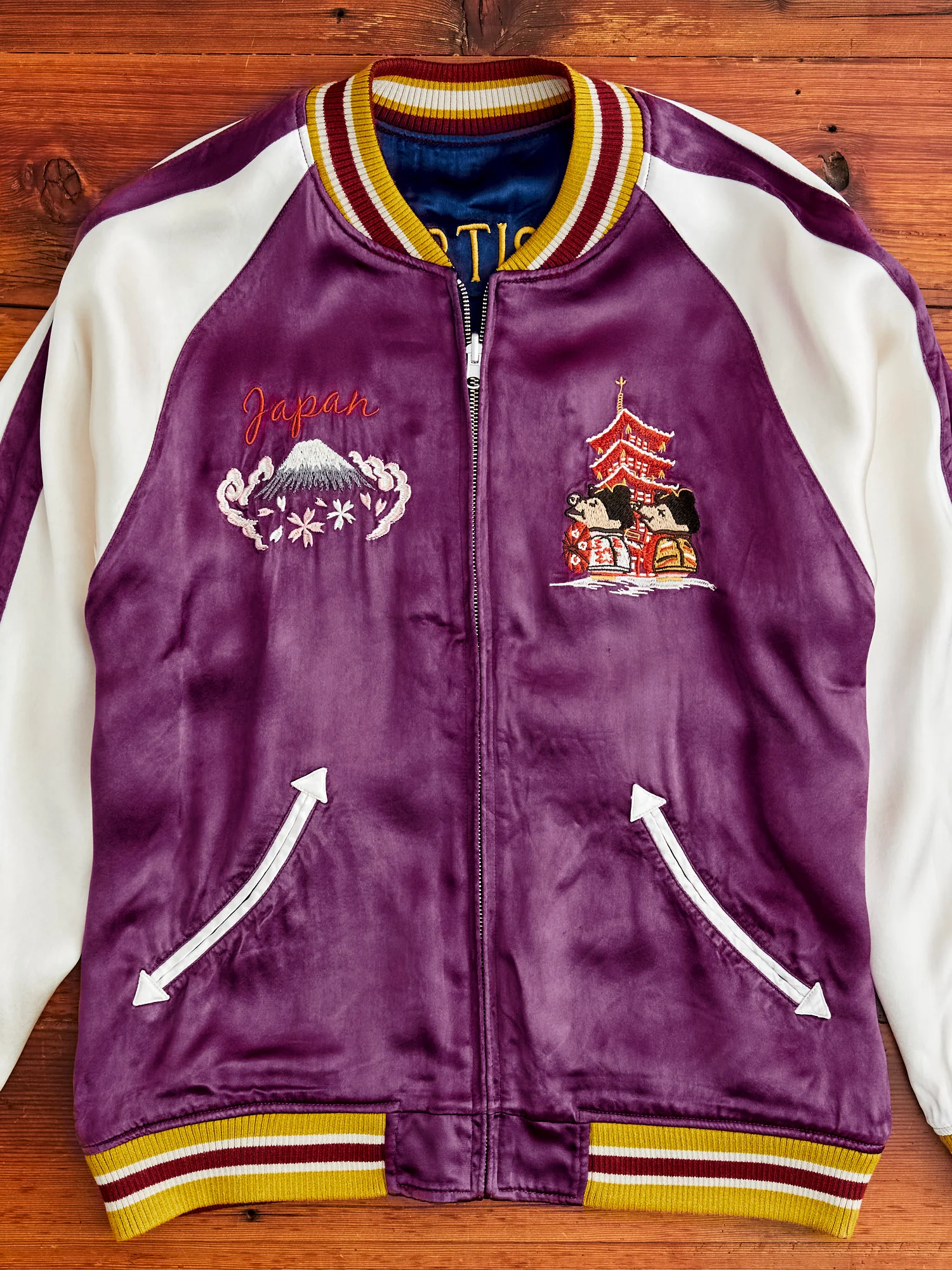 "Festival" Reversible Sukajan Souvenir Jacket in Blue/Purple - Image 7