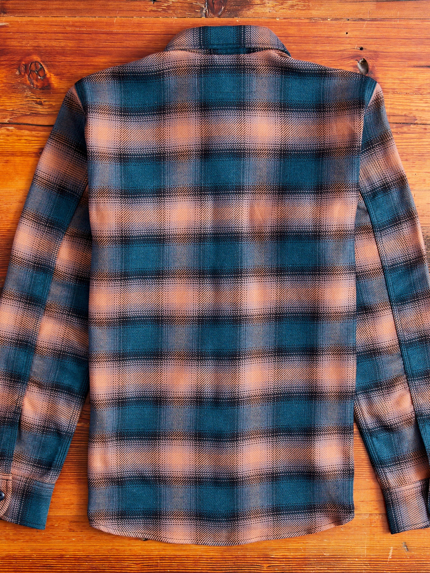"Field Shirt" in Navy Blush Ombre Plaid - Image 9
