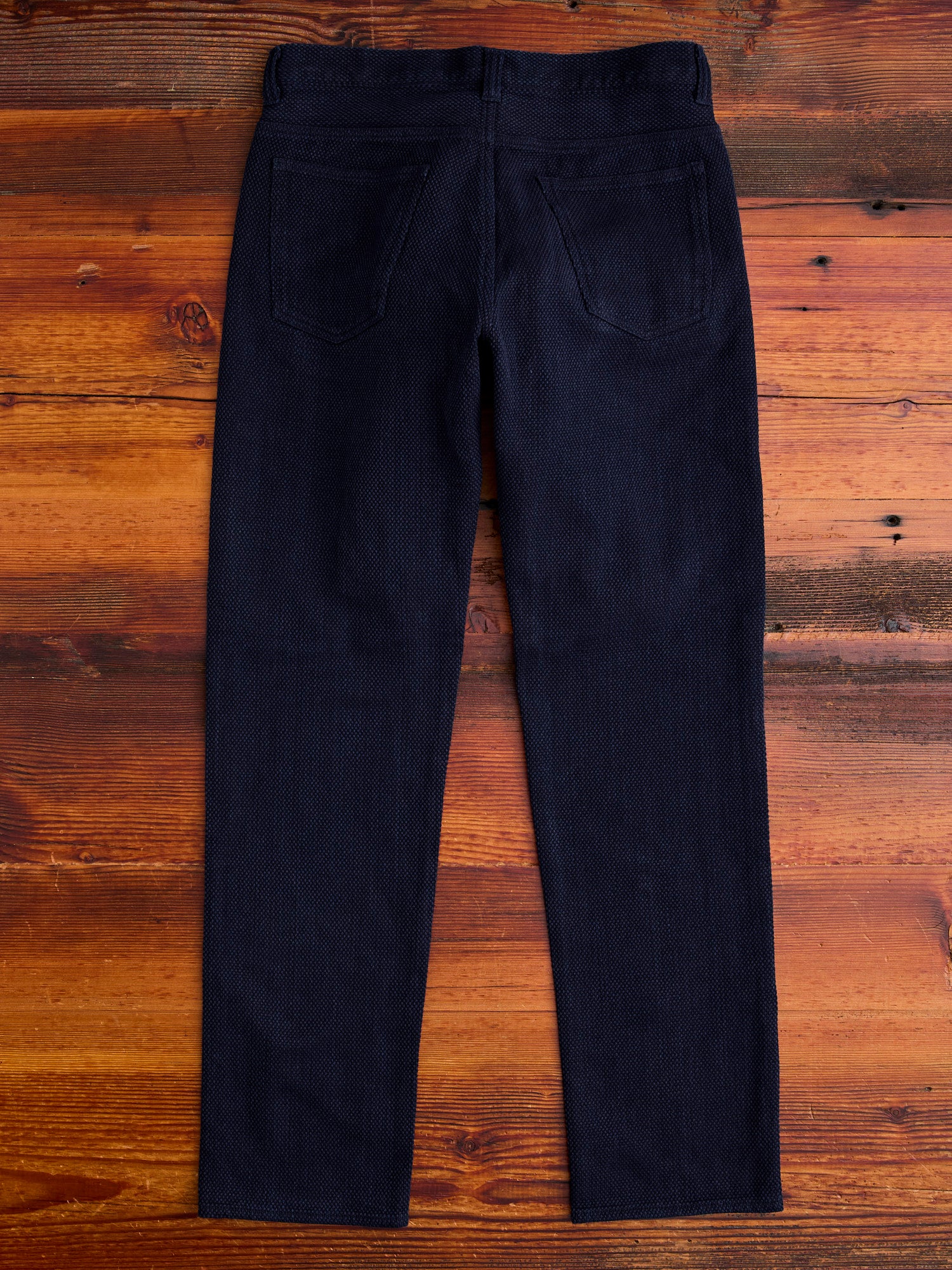 Fine Sashiko Hand Dyed 5-Pocket Pants in Indigo - Image 12
