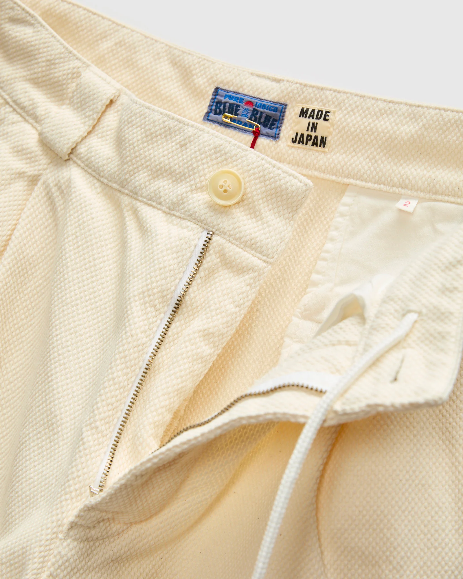 Fine Sashiko Wide Tucked Pants in Natural - Image 6