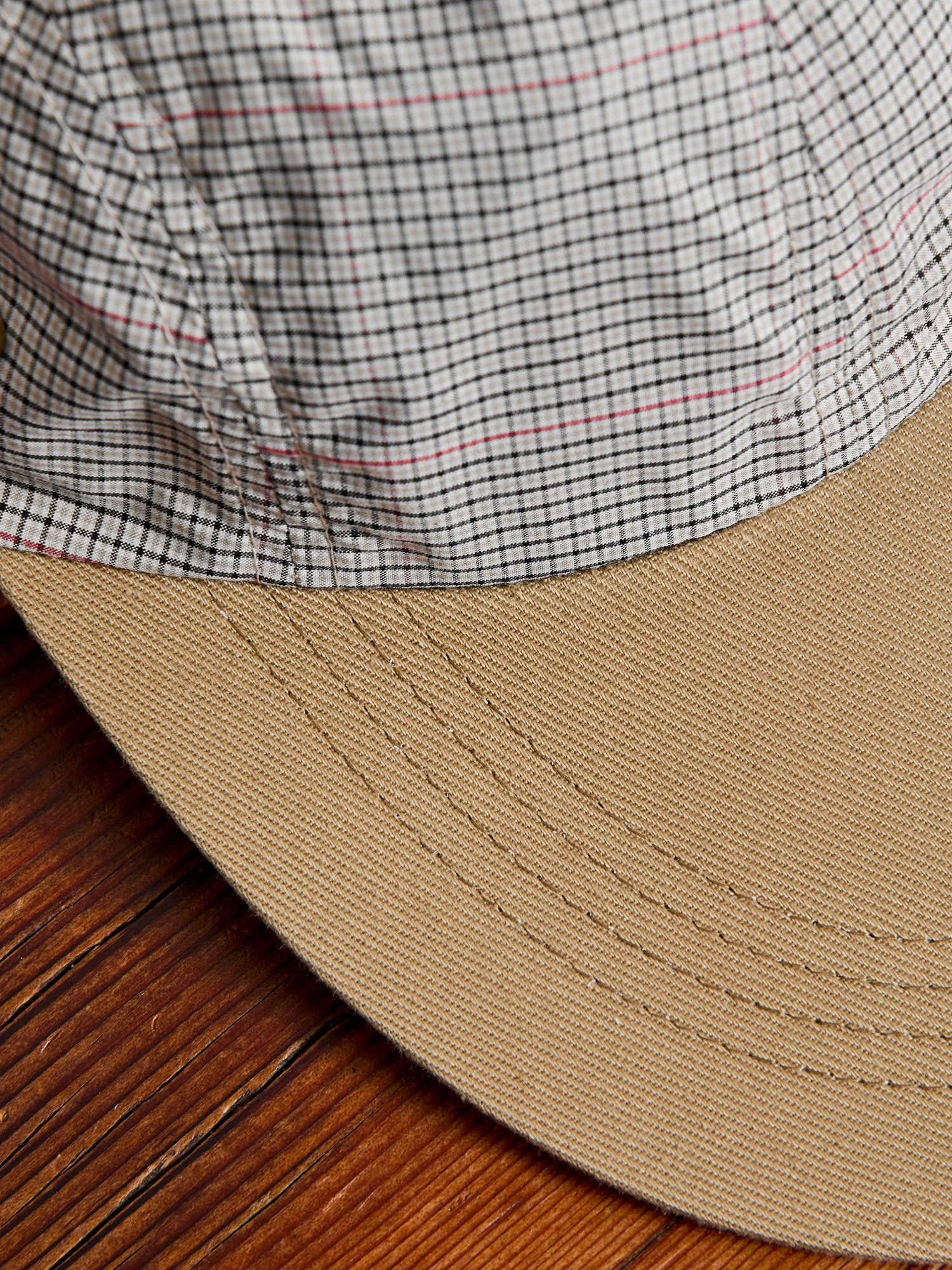 Fishing Cap in Beige Plaid - Image 6