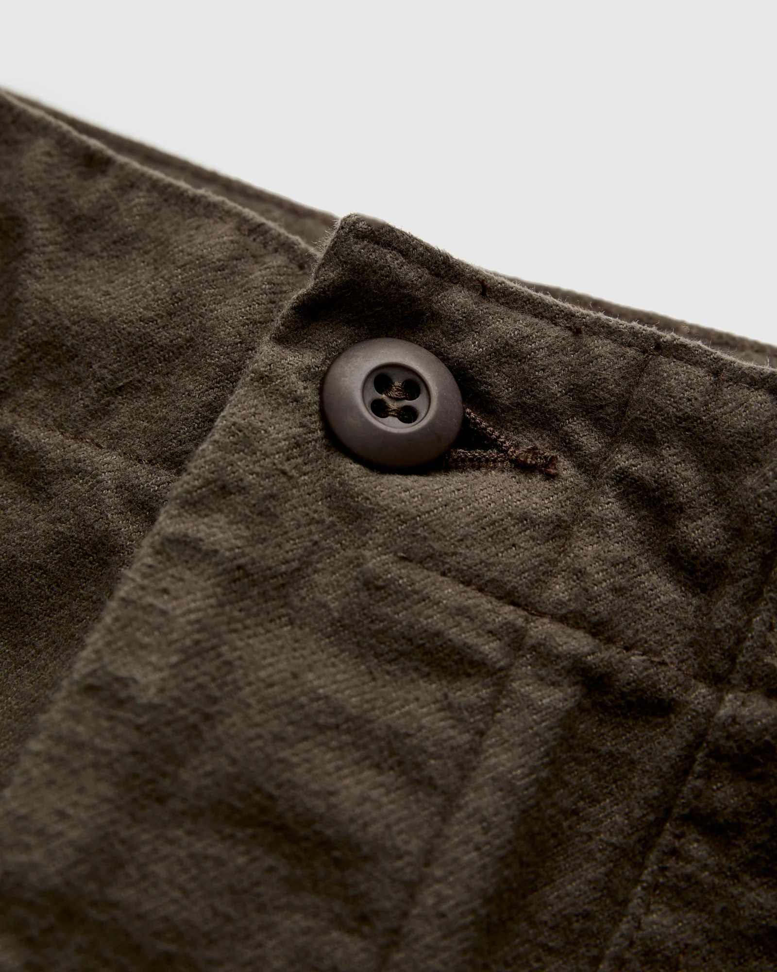 Brushed Flannel Straight Fatigue Pants in Coffee Brown - Image 6