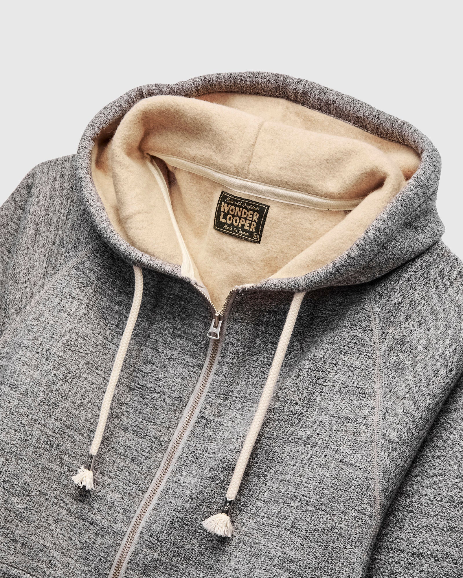 Fleeced FoxFibre® Zip Hoodie in Charcoal - Image 3