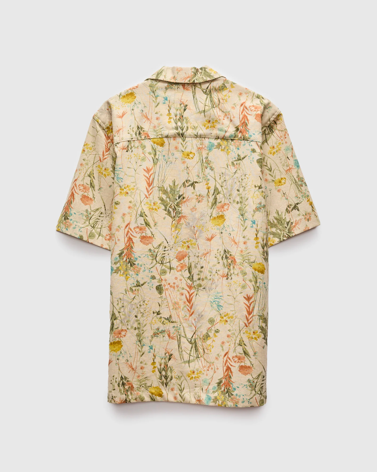 "Flowers Painting" Aloha Shirt in Natural - Image 3