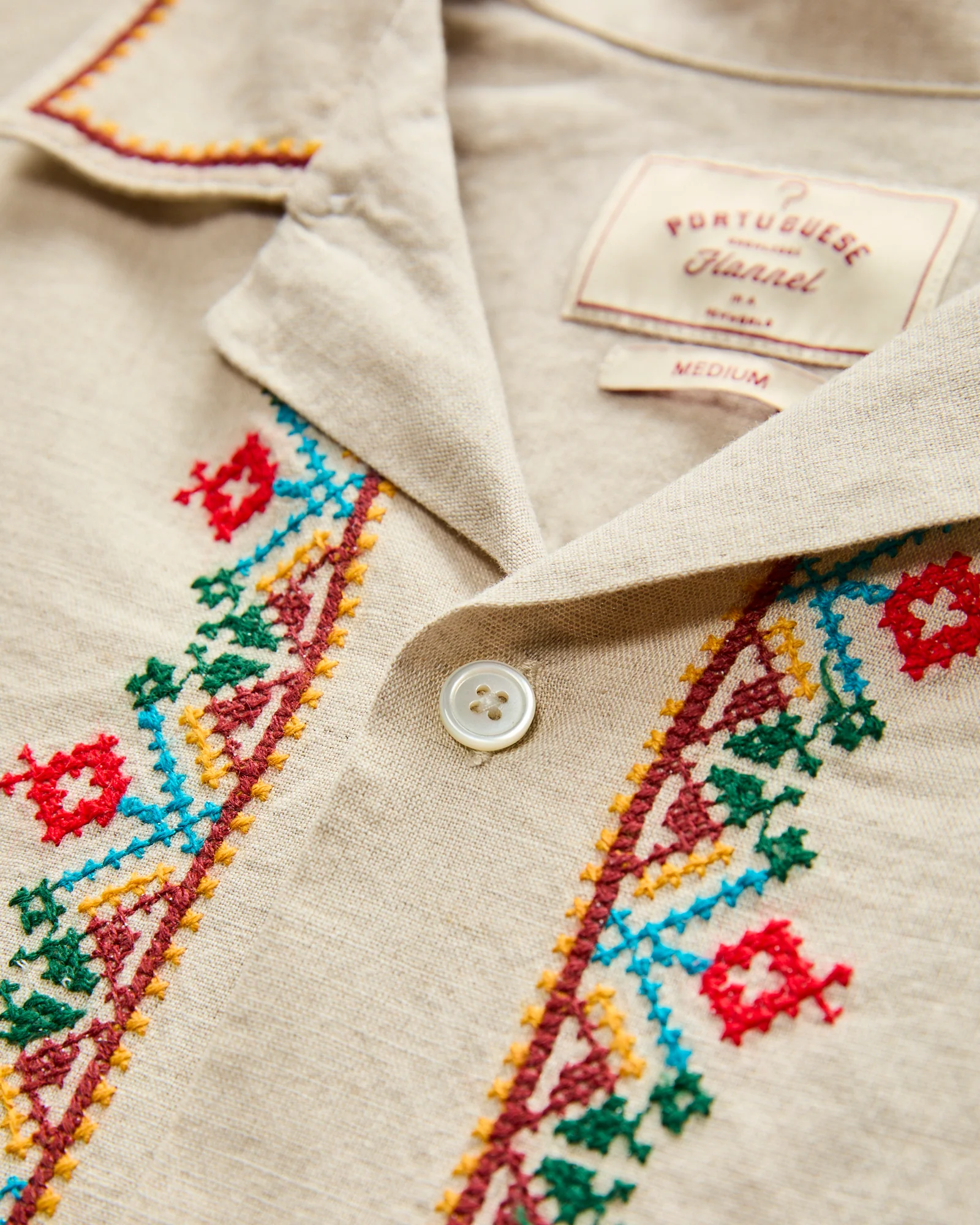 Folclore Embroidery Shirt in Natural - Image 5