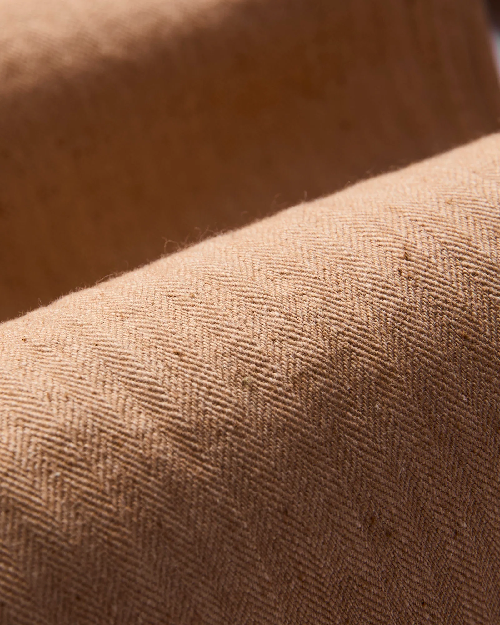 "Fox Cotton" Herringbone Baker Pants in Brown - Image 4