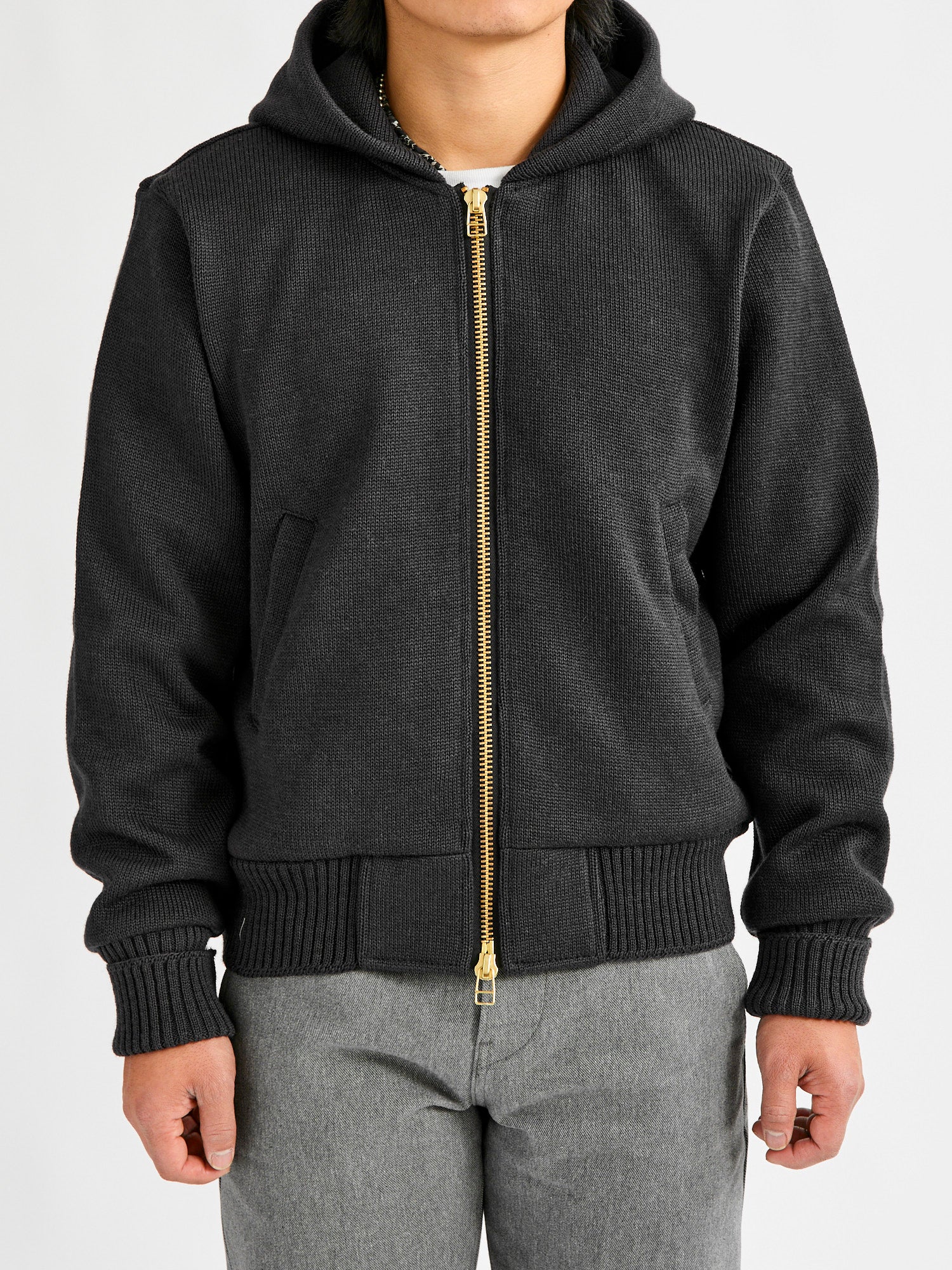 "Full Throttle" Moto Hoodie in Dark Charcoal - Image 2