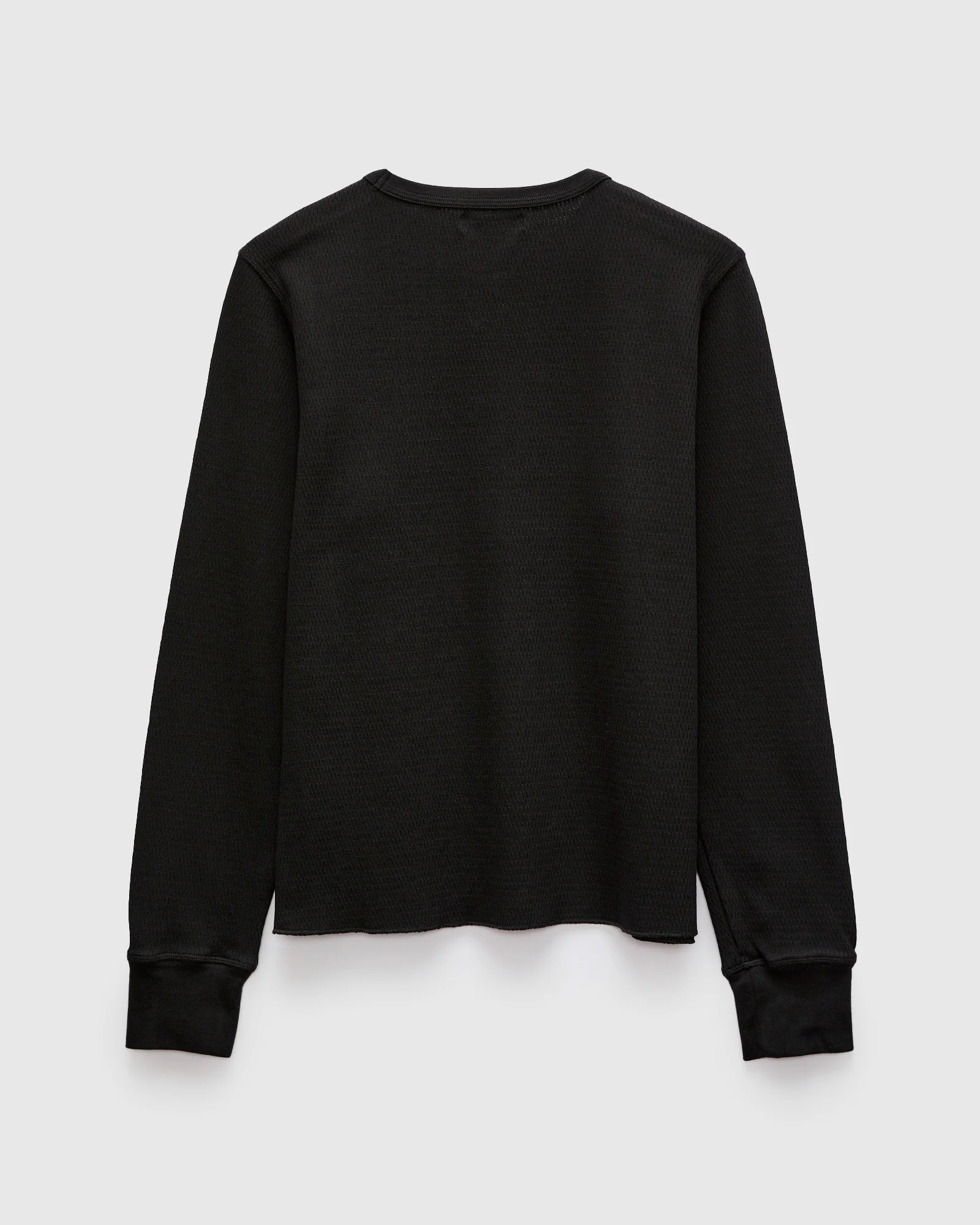 "Good Basics" 10.7oz Diamond Thermal Long Sleeve in Deep Black - Image 2