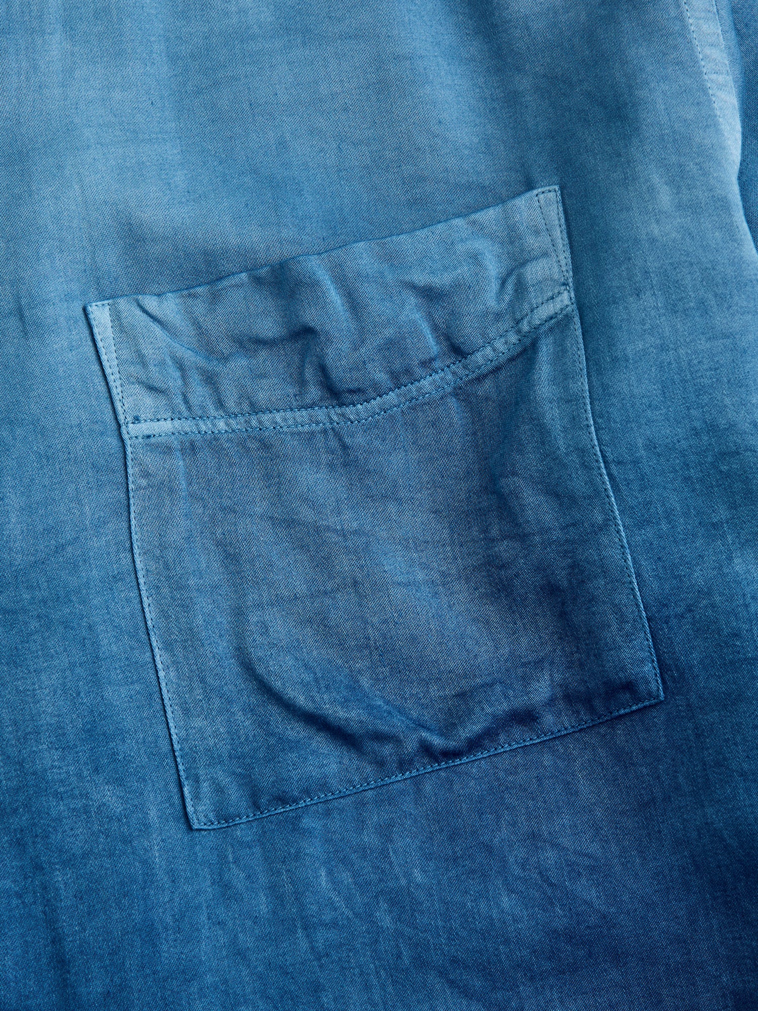 Hand-Dyed Short Sleeve Shirt in Indigo Gradient - Image 5