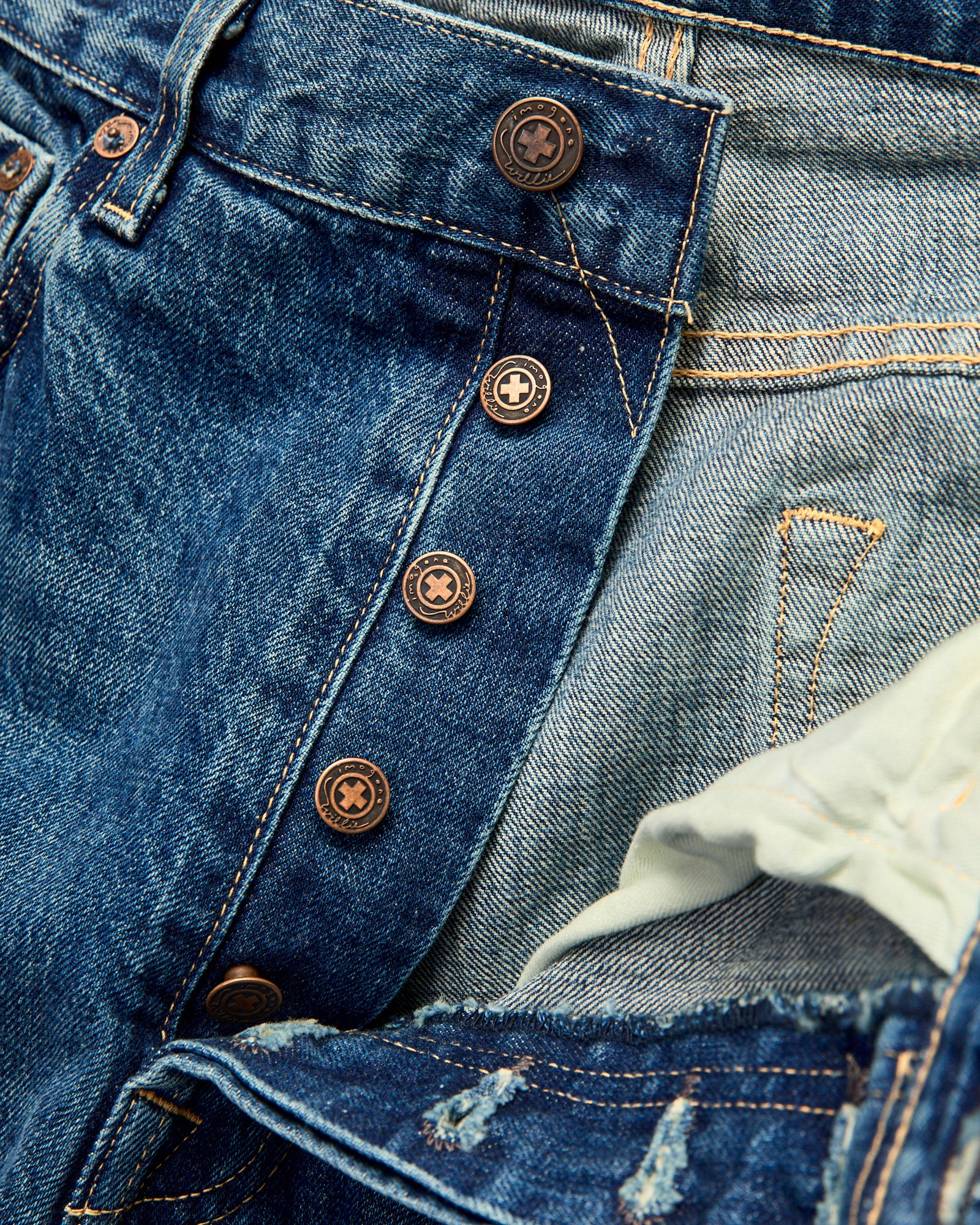"Hank Freemont" 14oz Washed Selvedge Denim - Relaxed Straight Fit - Image 8