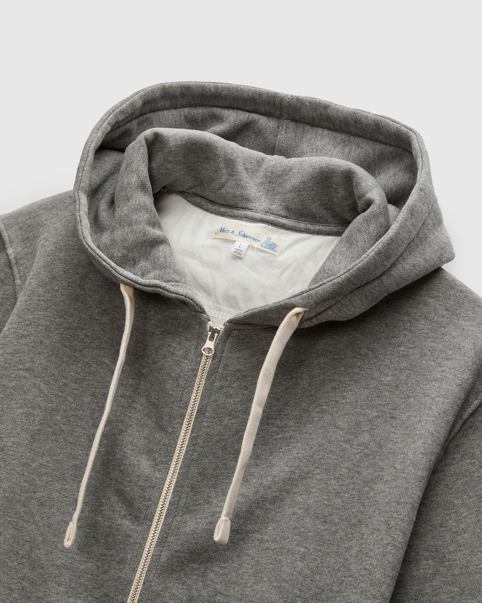 HDJKT02 "Good Basics" Organic Cotton Zip Hoodie in Grey Melange - Image 3