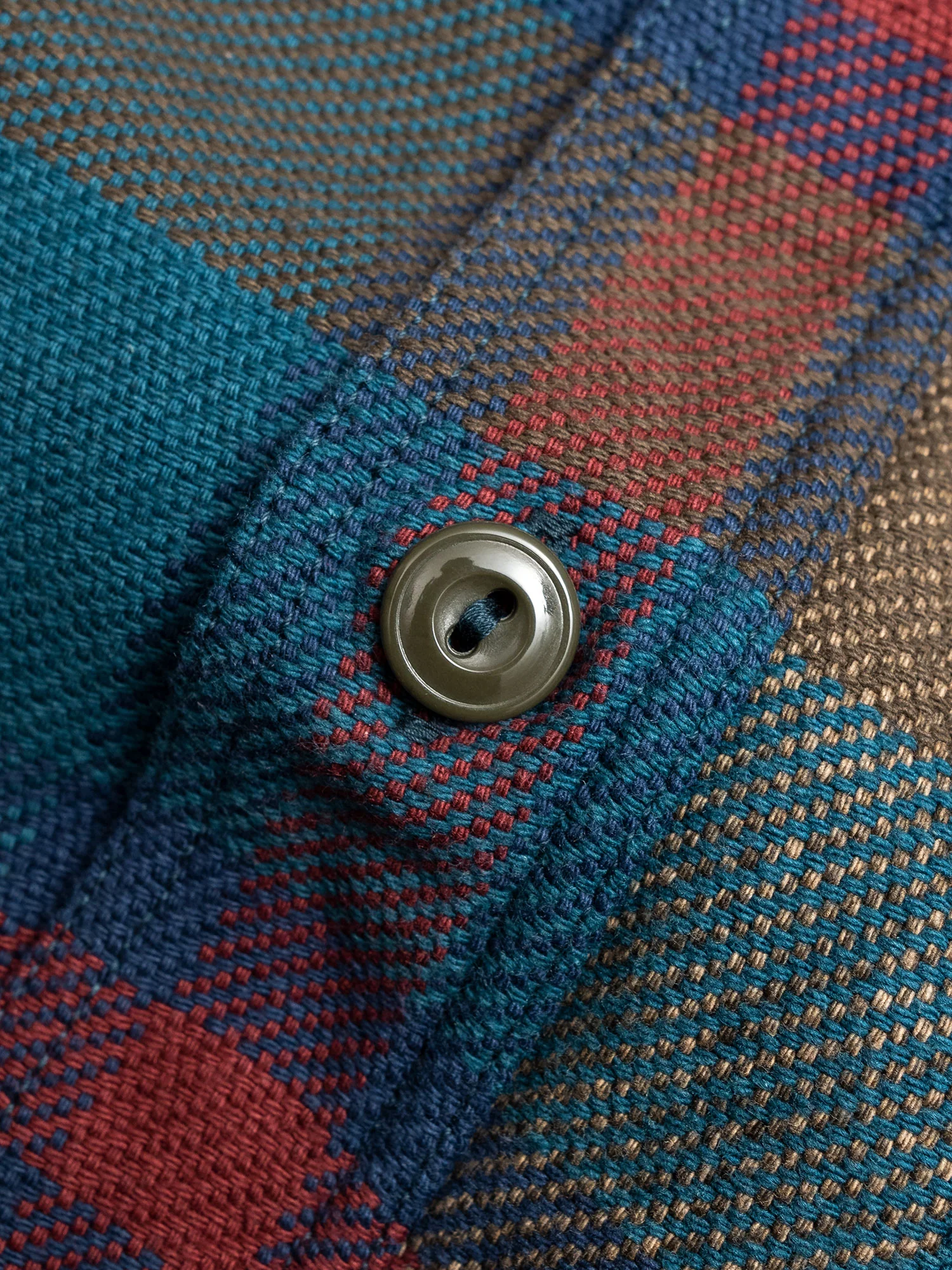 Heavy Flannel Work Shirt in Blue Grey - Image 4