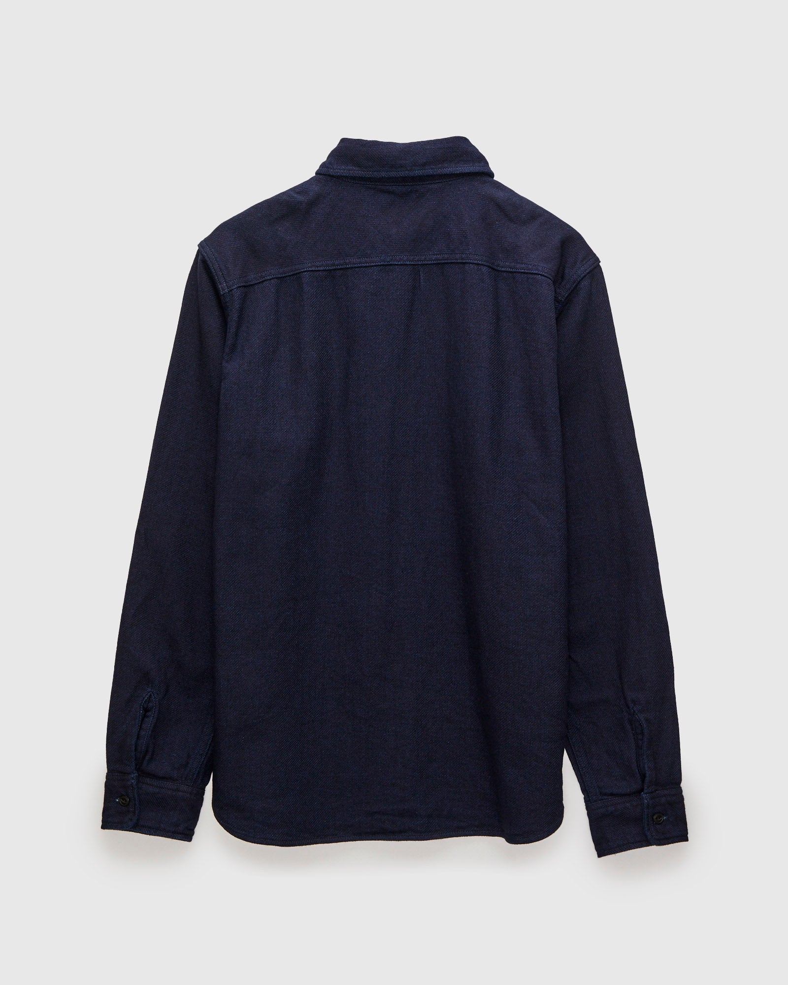Heavy Selvedge Flannel Shirt in Solid Indigo - Image 2