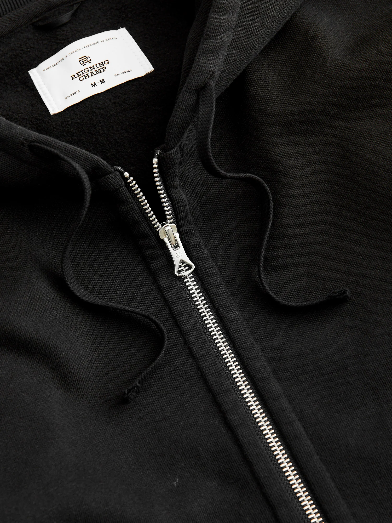 Heavyweight Fleece Full Zip Hoodie in Black - Image 4