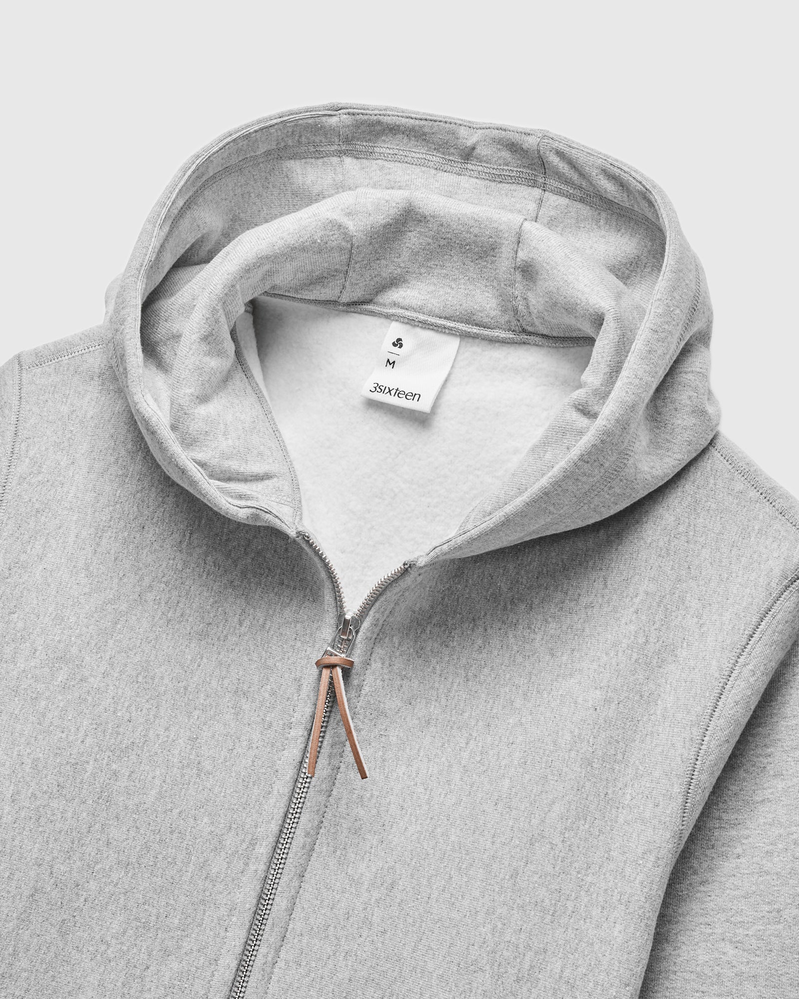Heavyweight Zip Hoodie in Heather Grey - Image 3