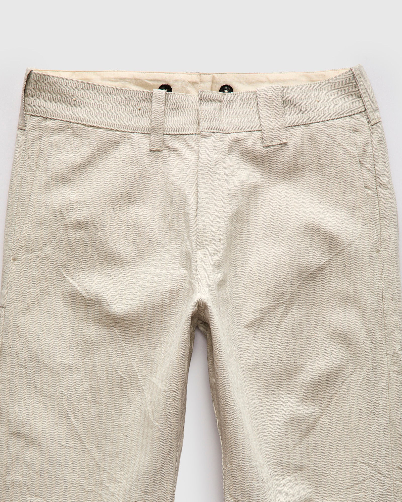 Herringbone Nep Work Pants in Oatmeal - Image 4