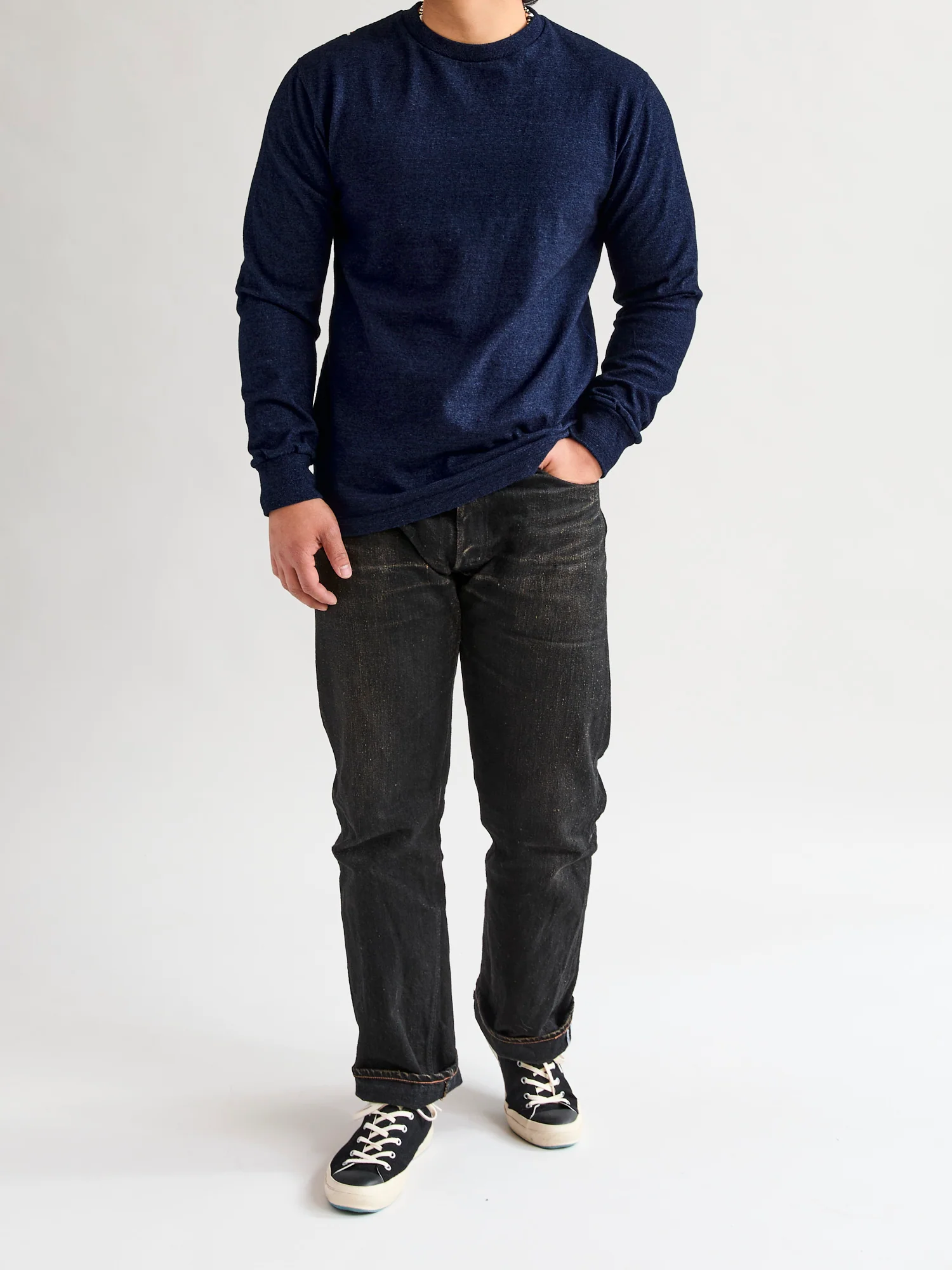 HSLS Heavy Shinkai Long Sleeve T-Shirt in Indigo - Image 8