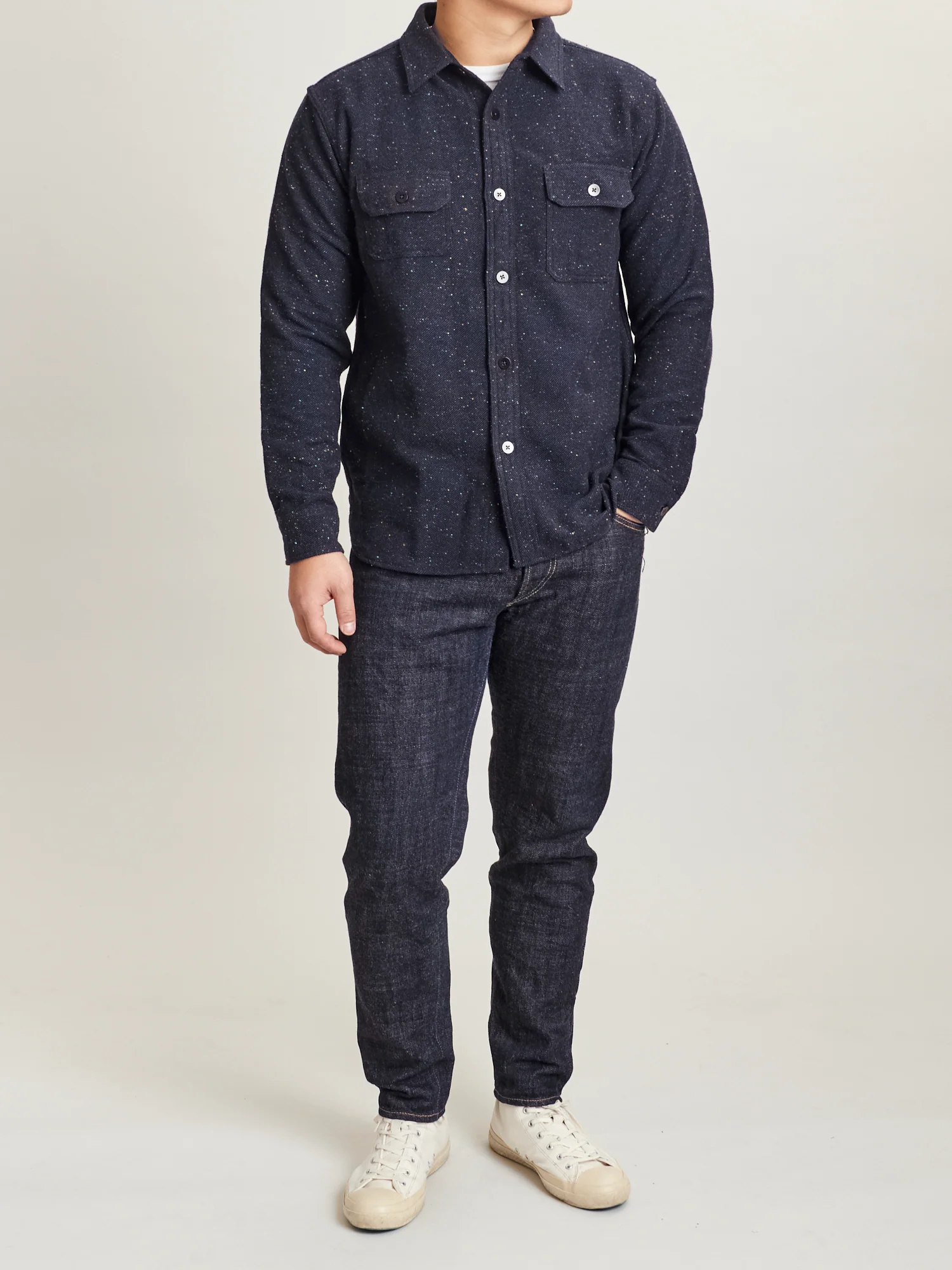 Hunting Nep Flannel in Navy Wool - Image 12