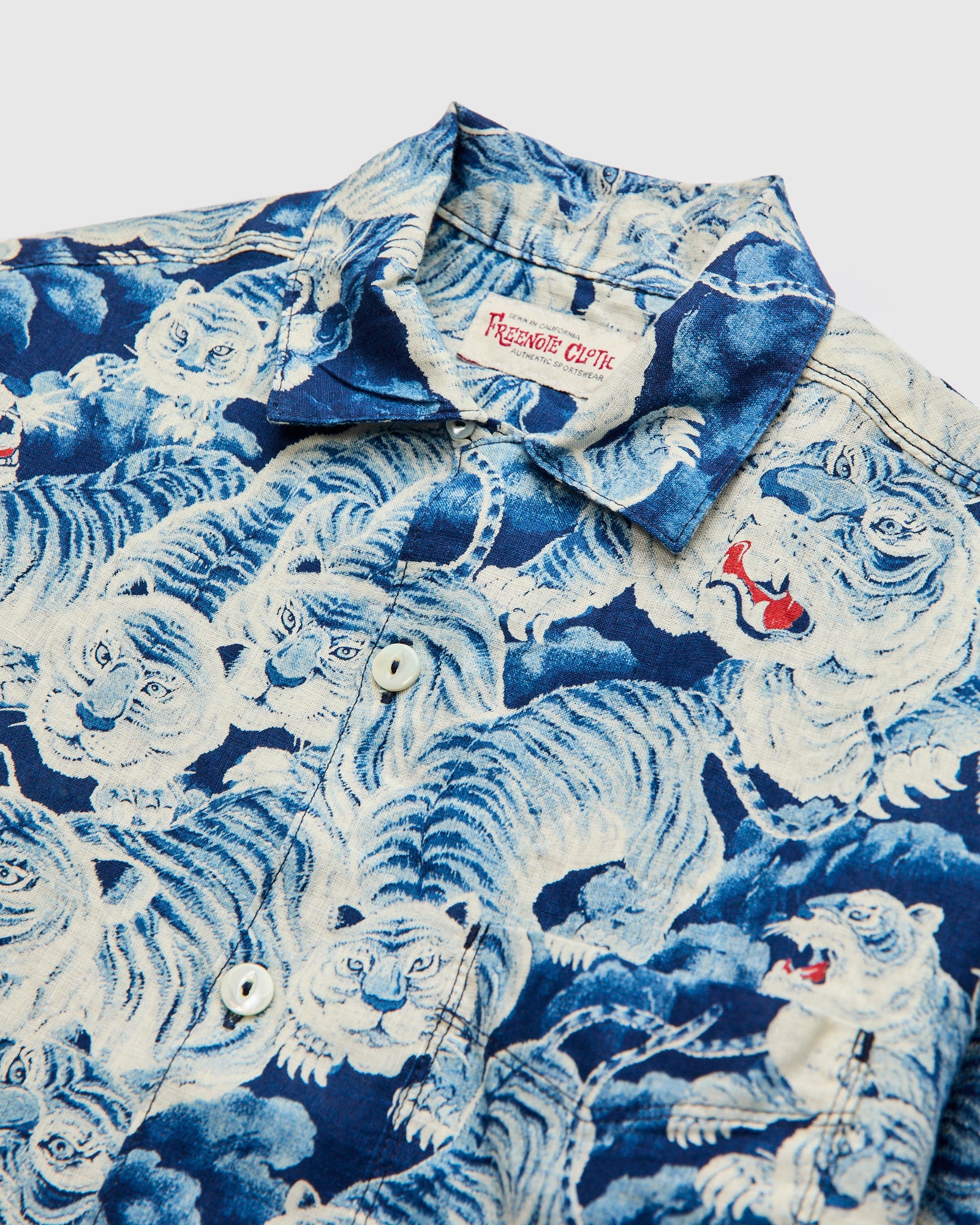 Ice Tiger Hawaiian Shirt in Indigo - Image 4