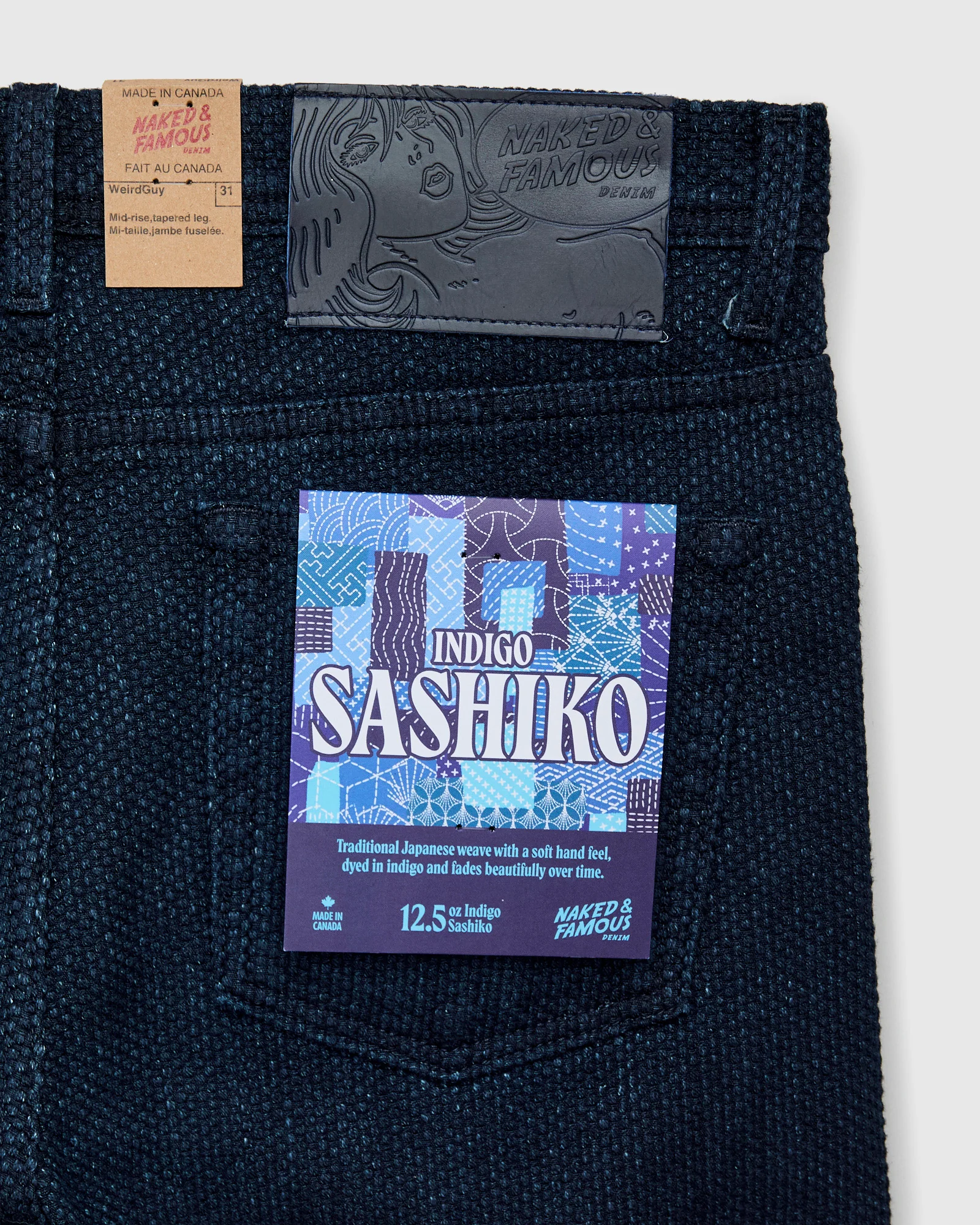 "Indigo Sashiko" 12.5oz Jacquard Denim - Weird Guy Fit - Image 4
