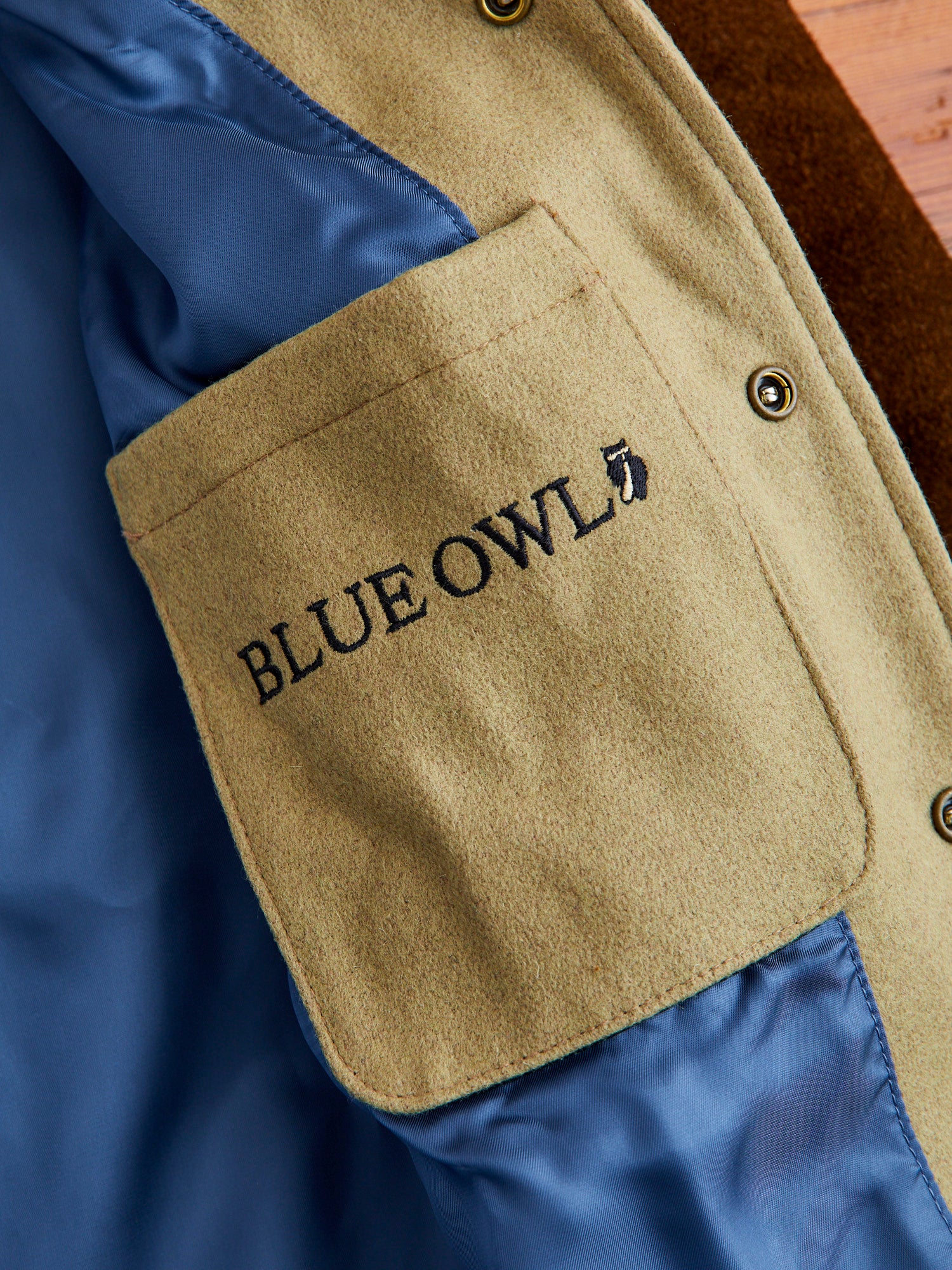 Ivy Varsity Jacket in Camel Roughout - Image 9