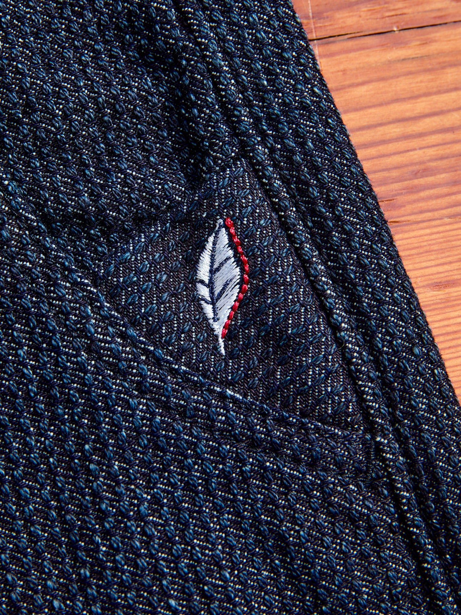 Jacquard Stitch Sashiko Shorts in Indigo - Image 4