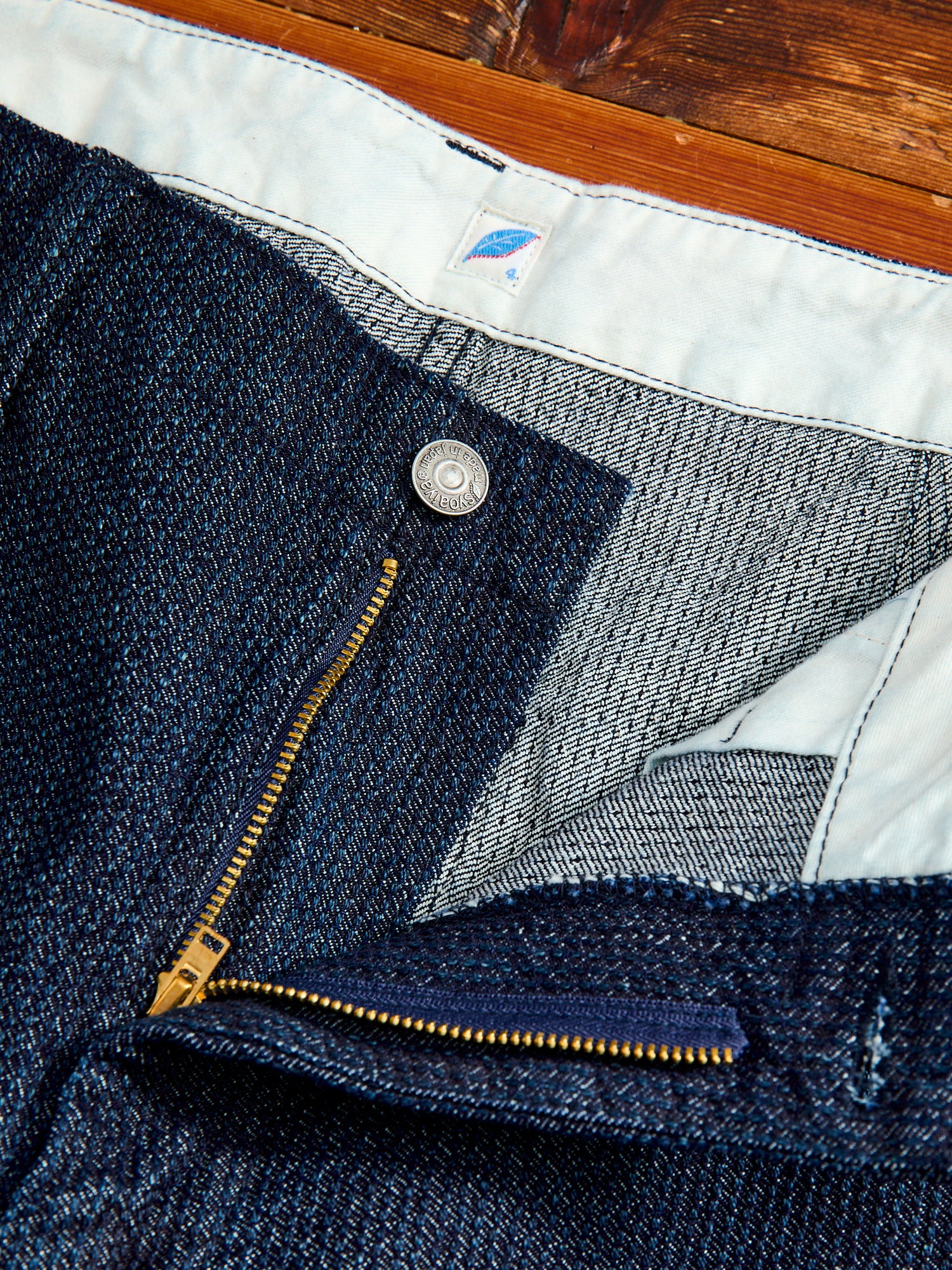 Jacquard Stitch Sashiko Shorts in Indigo - Image 6