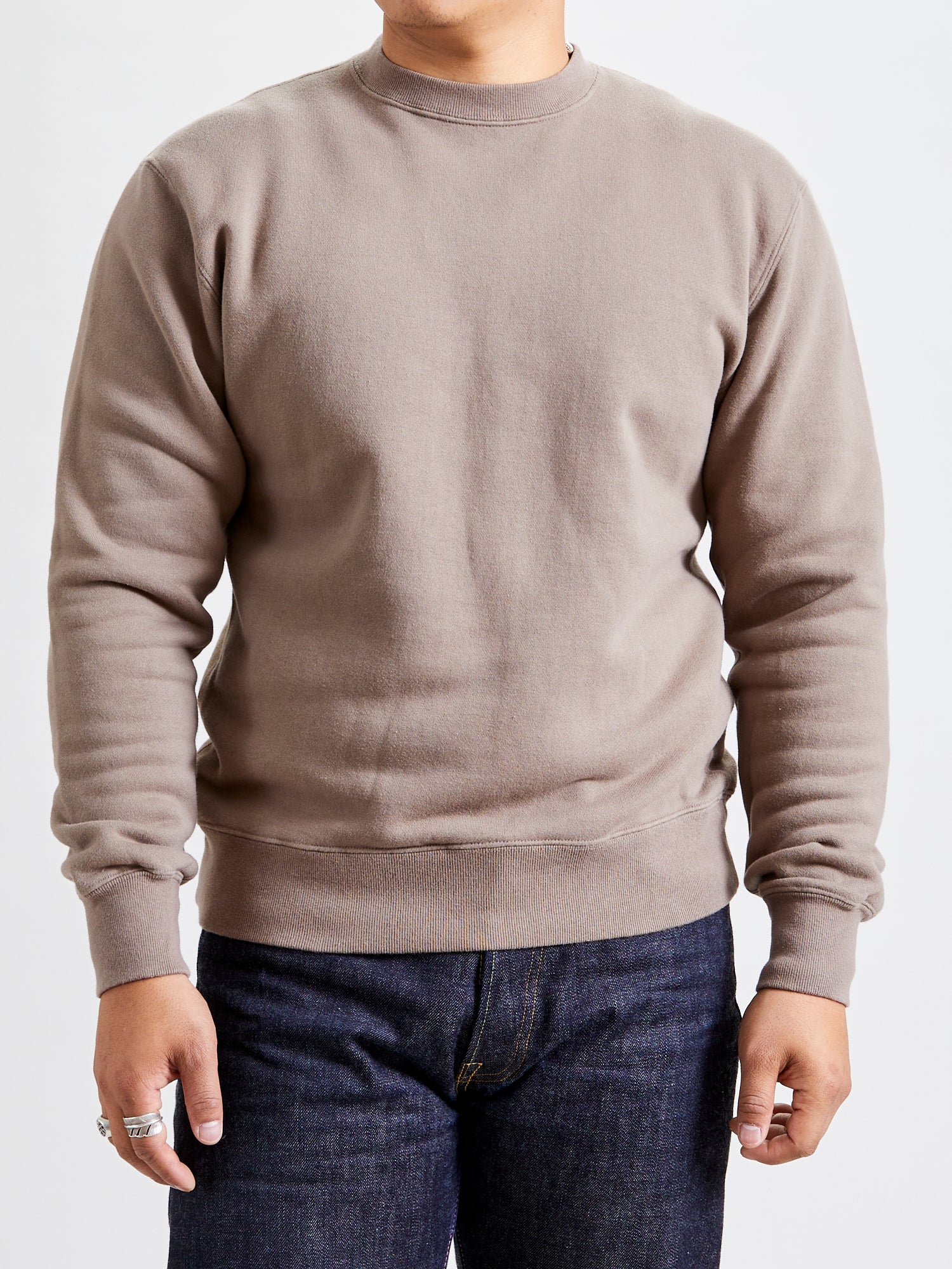 Japan-Made Fleece Crewneck in Khaki - Image 2