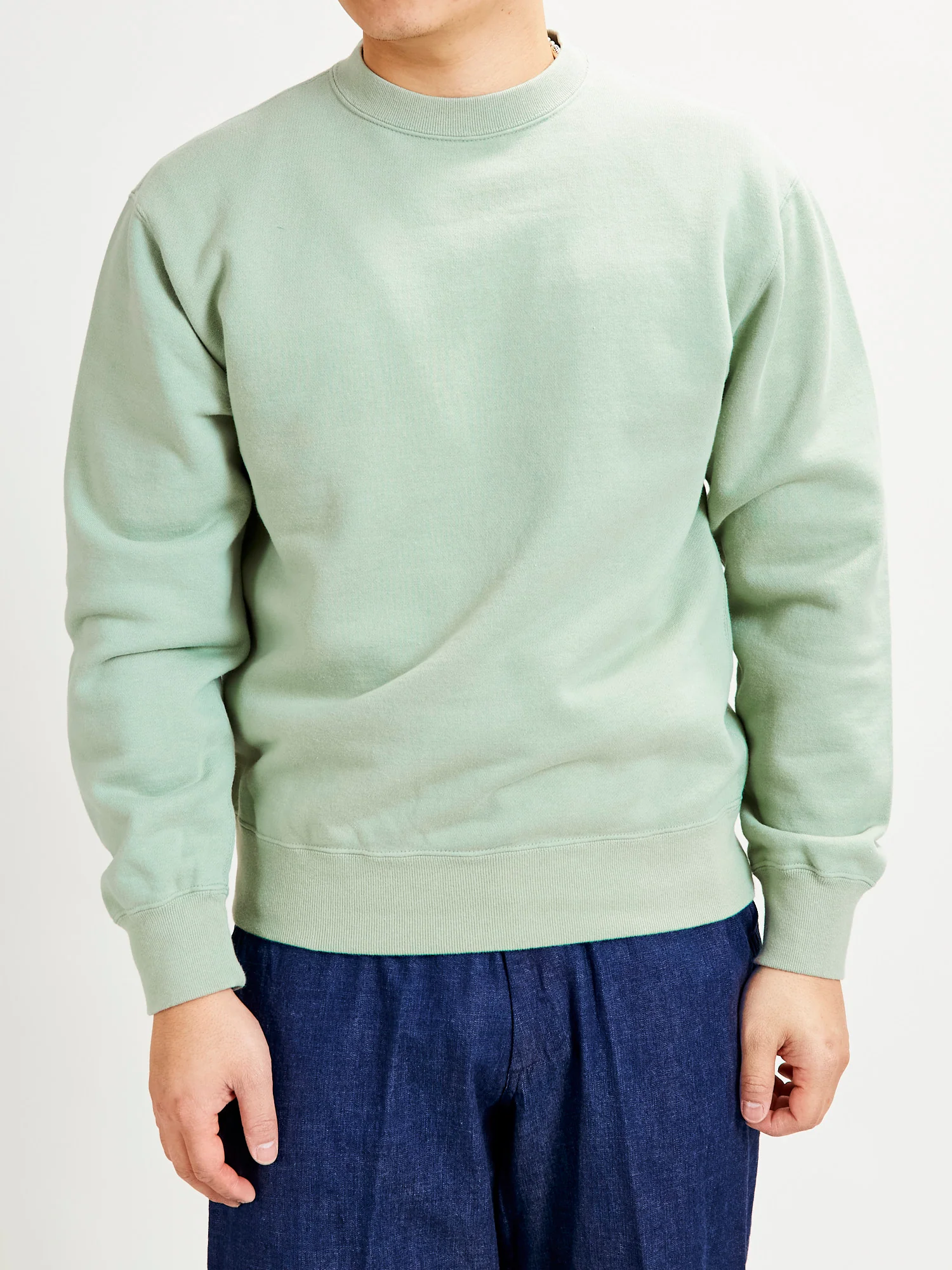 Japan-Made Fleece Crewneck in Mint Green - Image 2