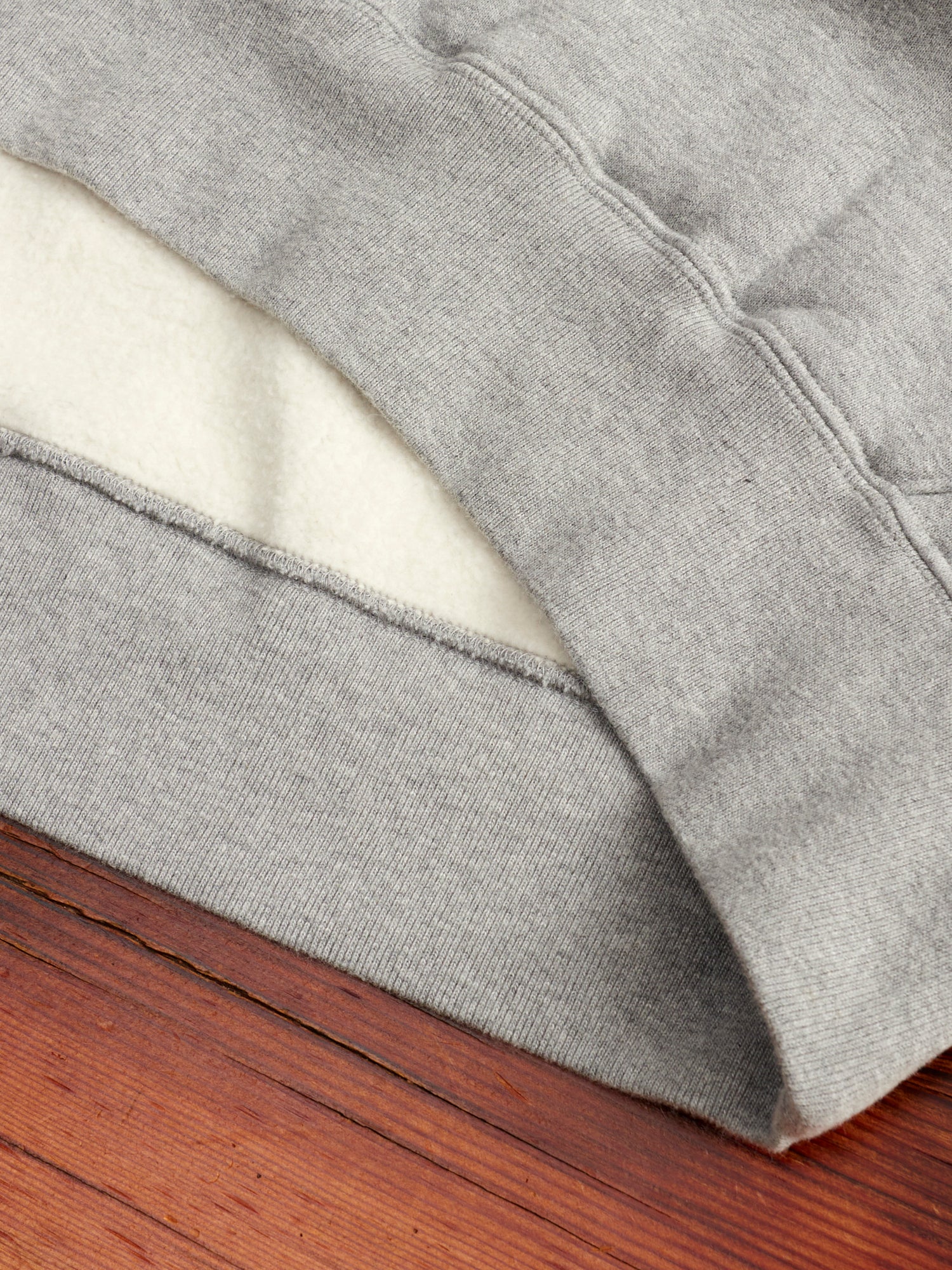 Japan-Made Fleece Hoodie in Heather Grey - Image 7