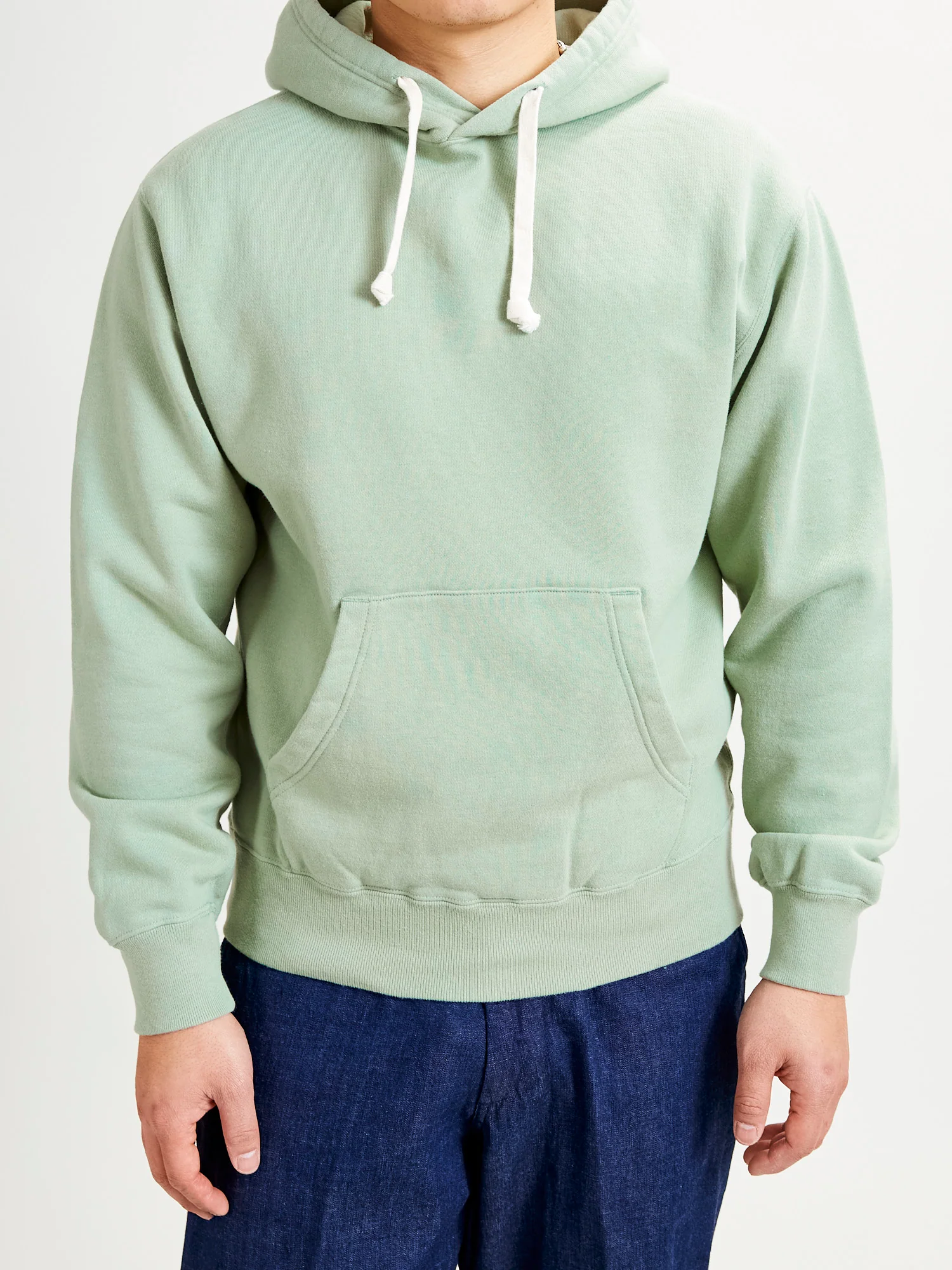 Japan-Made Fleece Hoodie in Mint Green - Image 2