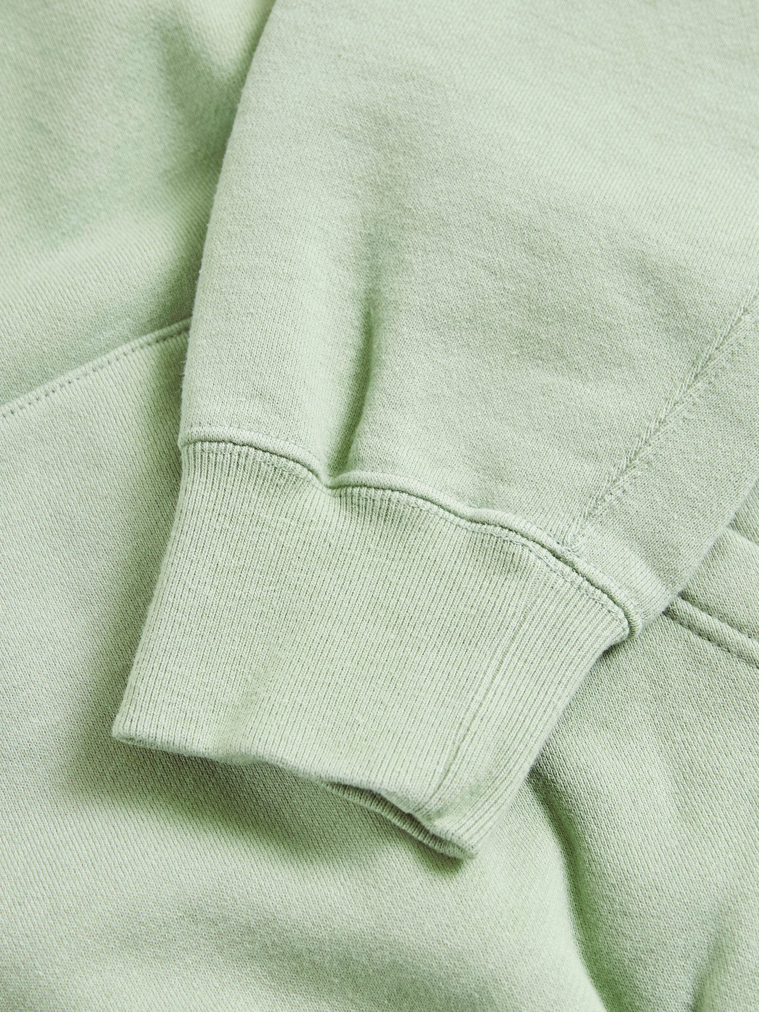 Japan-Made Fleece Hoodie in Mint Green - Image 6