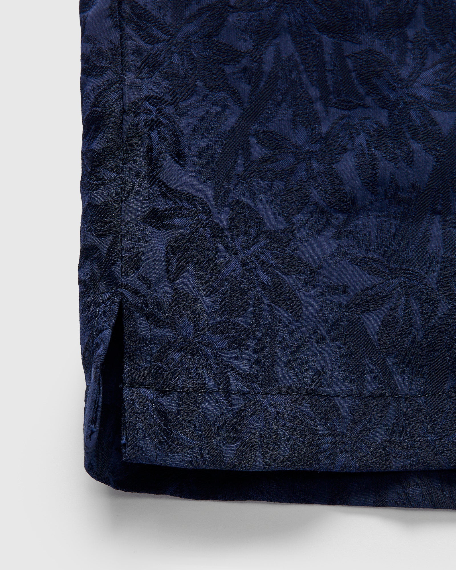 "Jungle Jacquard" Aloha Shirt in Navy - Image 7