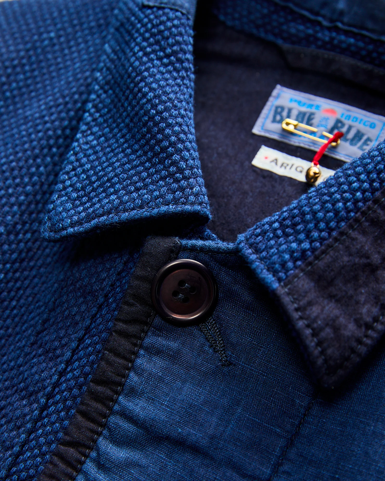 Kasezome Sashiko Nenrin Coverall Jacket in Patchwork Indigo - Image 5