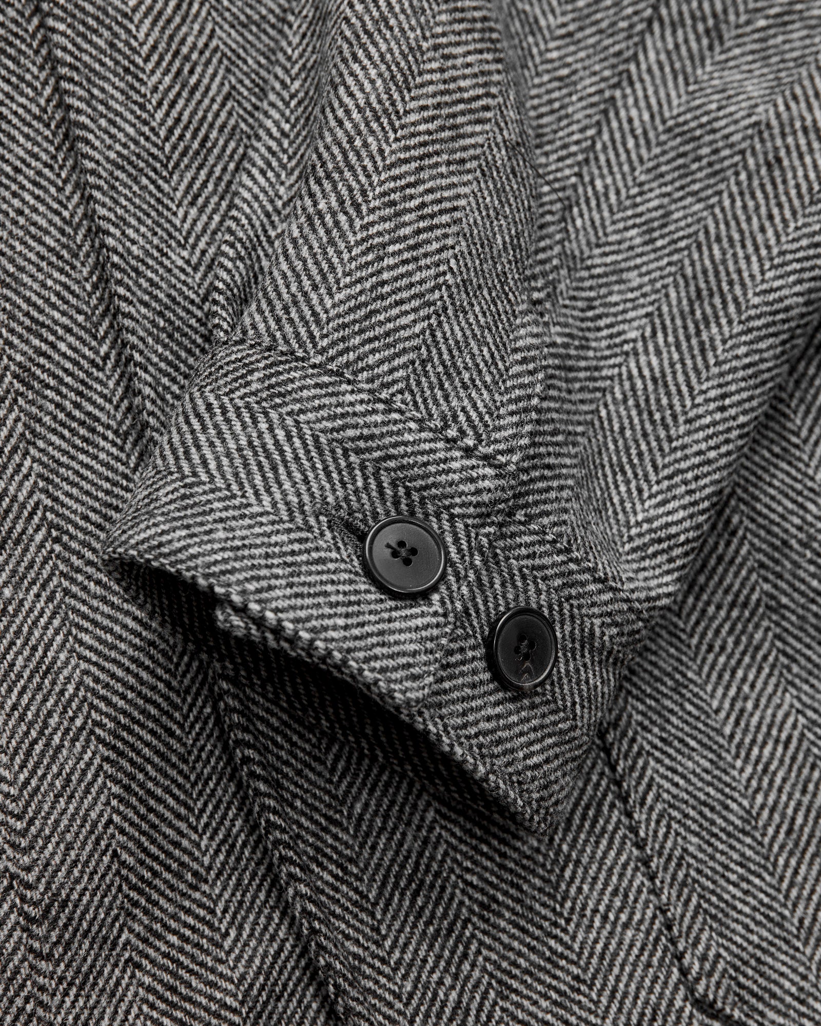 Labura Herringbone Wool Chore Coat in Grey - Image 8