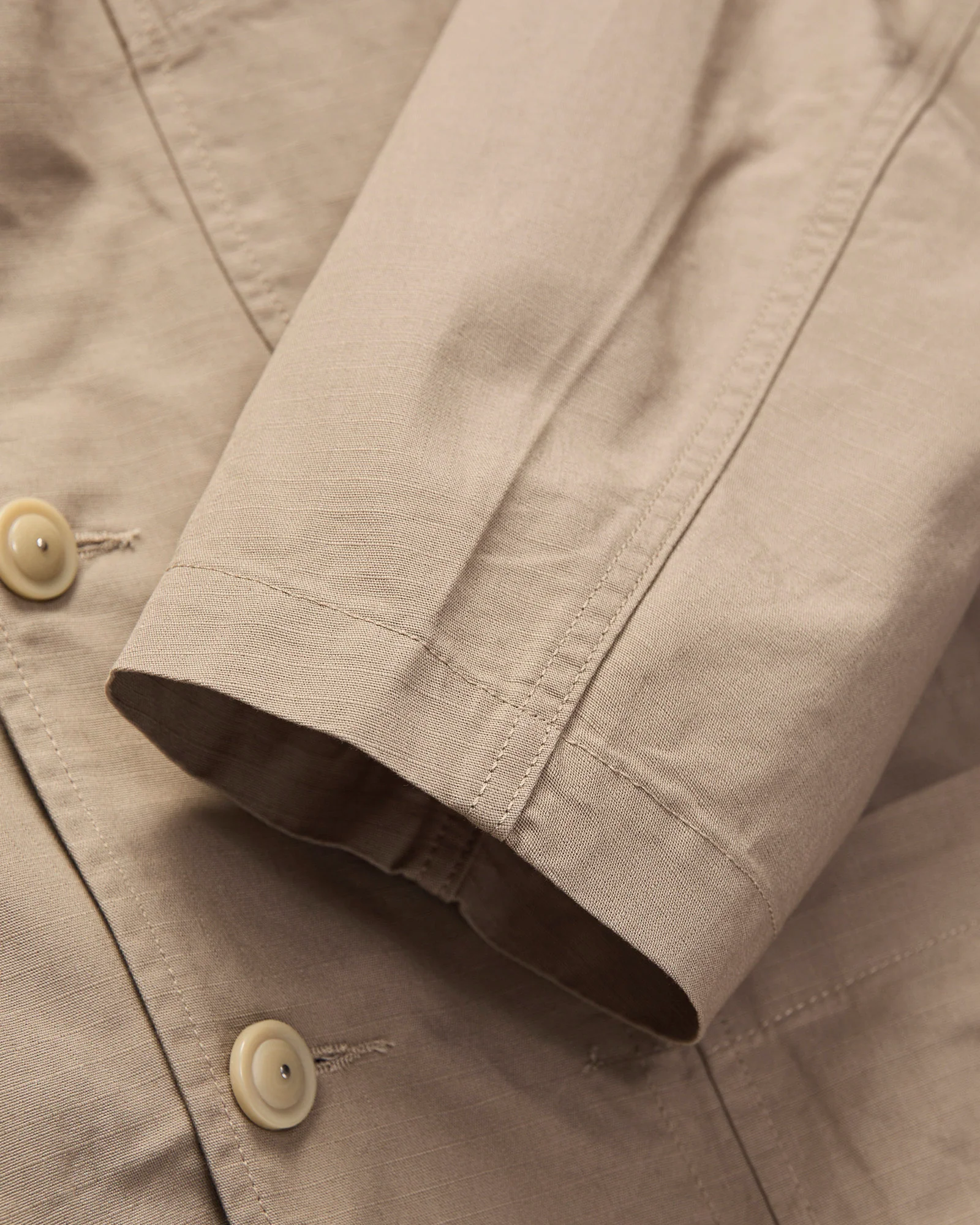 Light Bedford Jacket in Khaki Cotton Ripstop - Image 8
