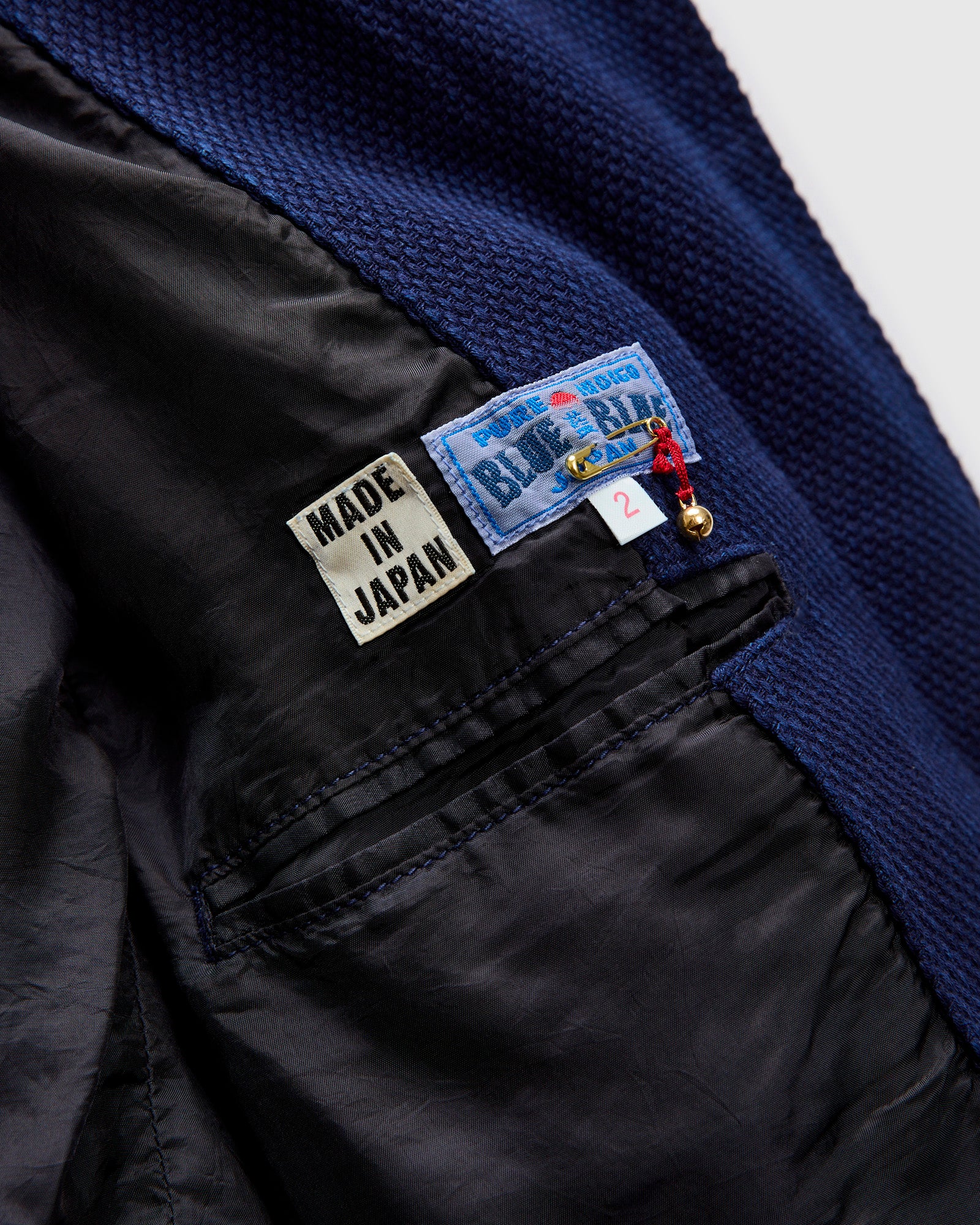 Light Sashiko Tailored Jacket in Pure Indigo - Image 7