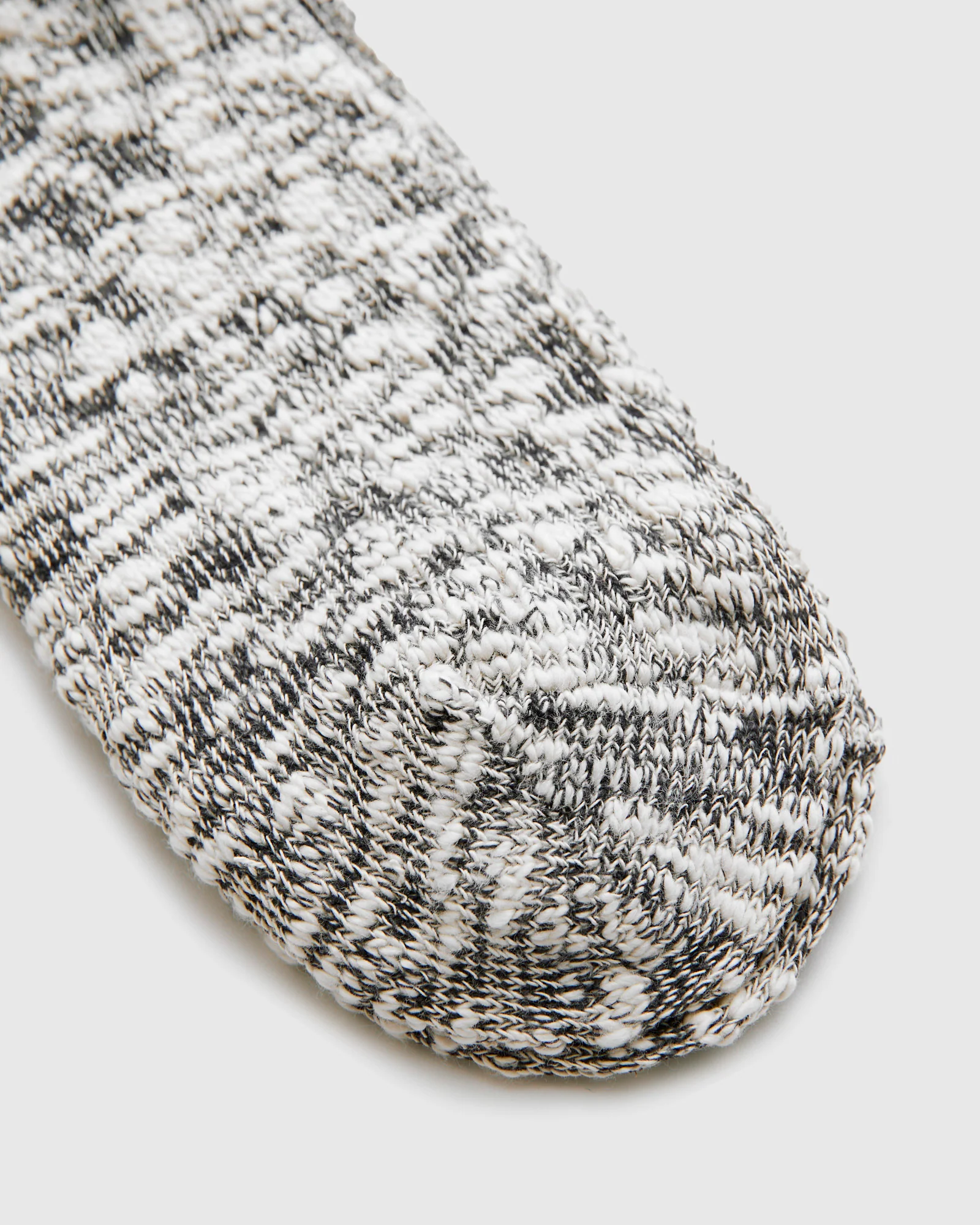 Light Slub Crew Sock in Black - Image 3