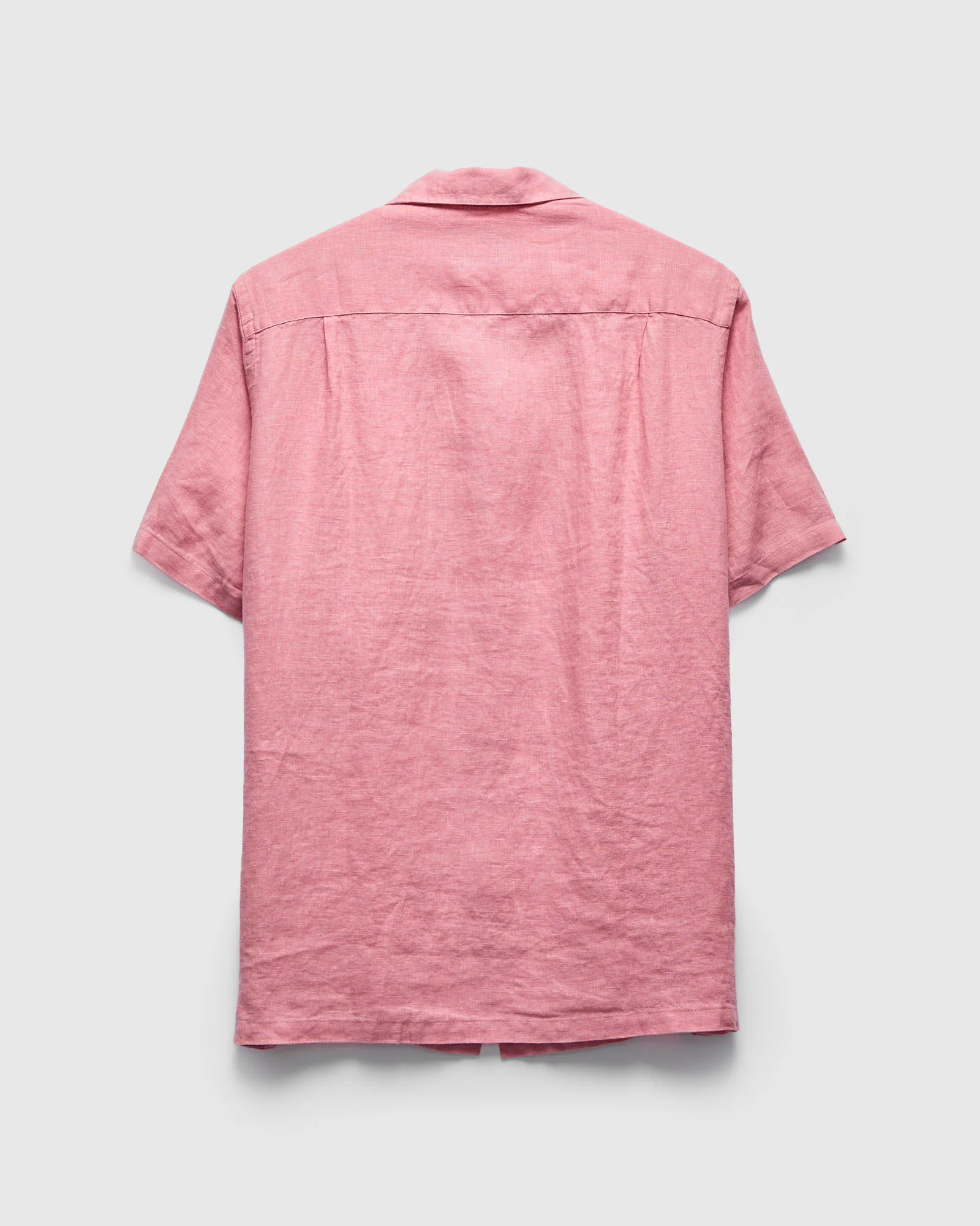 Linen Camp Collar Shirt in Rose - Image 3