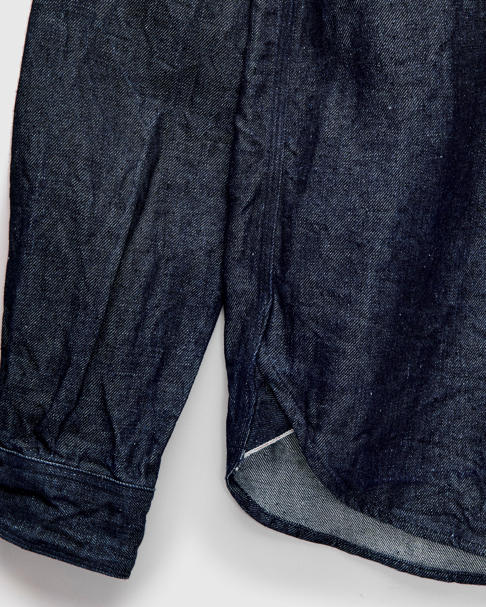 Linen Selvedge Denim Work Shirt in Indigo - Image 6