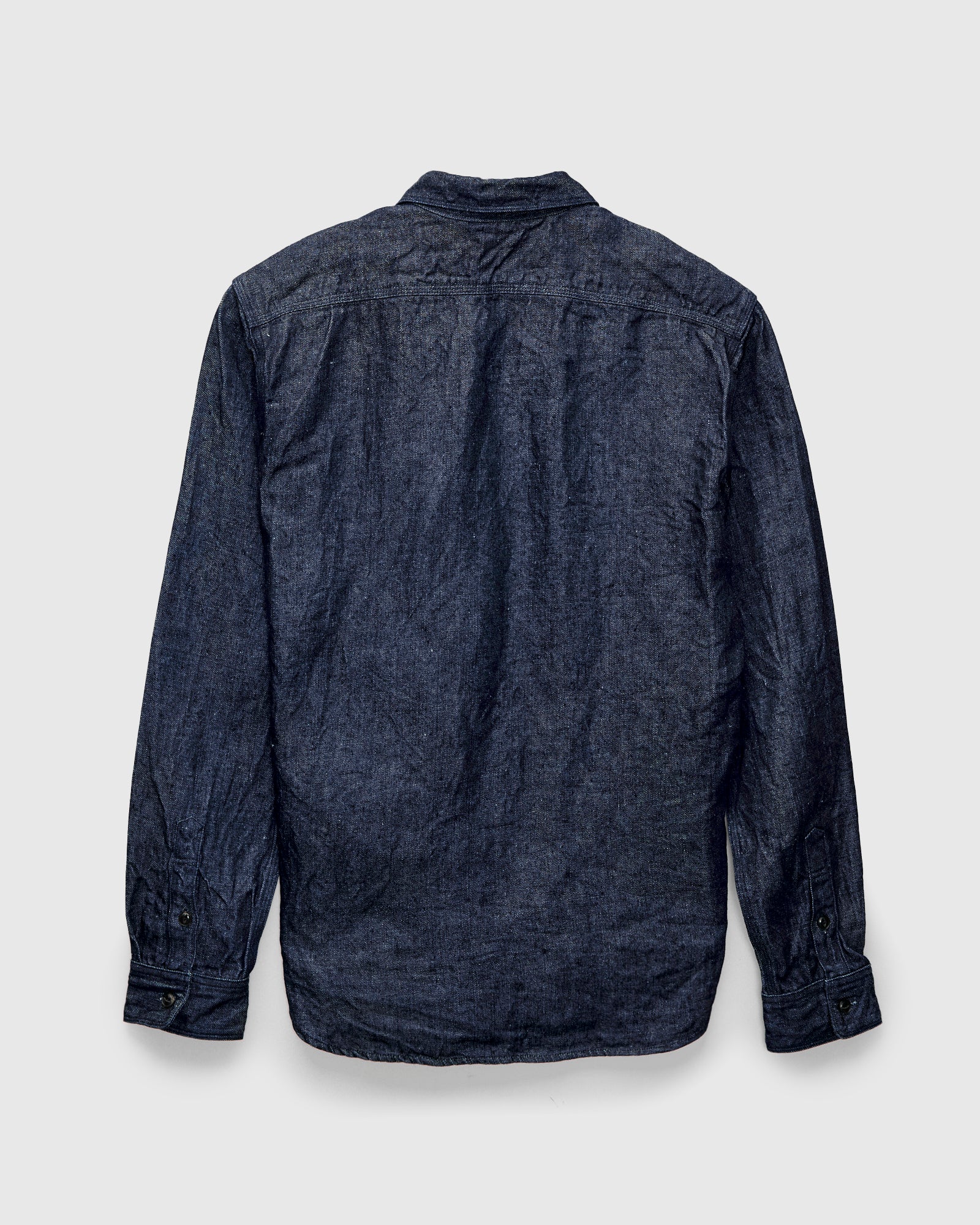 Linen Selvedge Denim Work Shirt in Indigo - Image 7