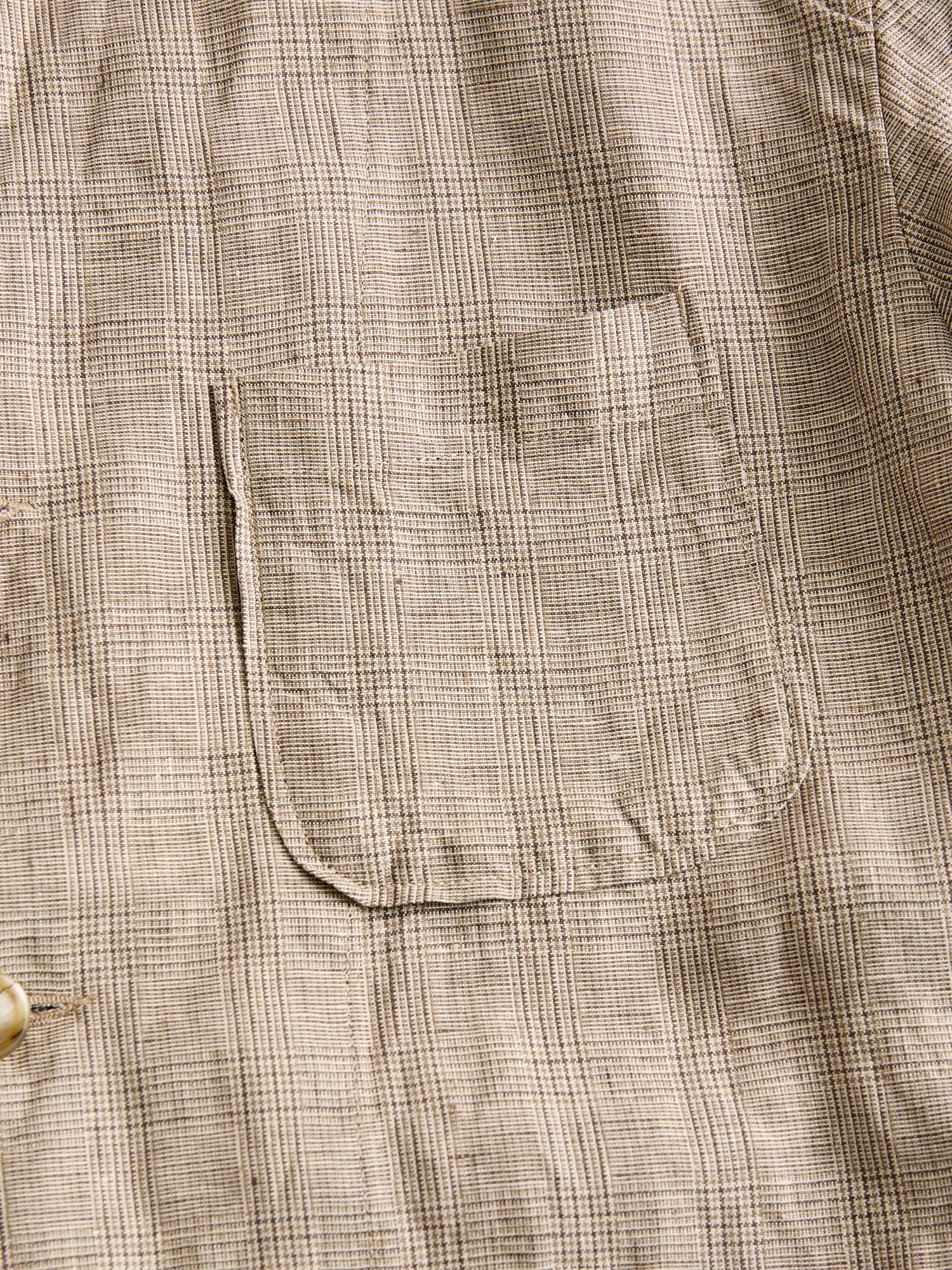 Loiter Jacket in Beige Linen Glen Plaid - Image 7