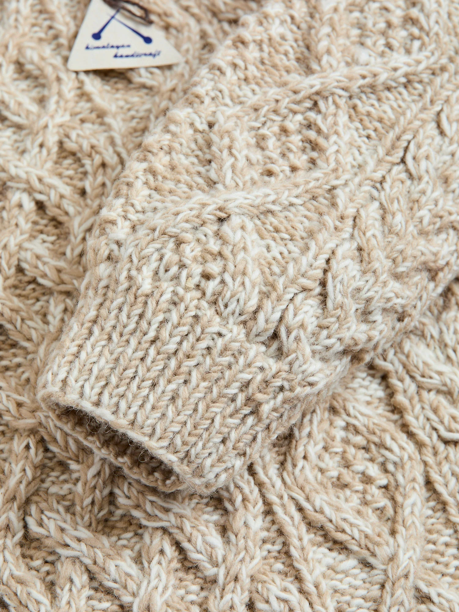 Low Gauge Cable Knit Sweater in Natural - Image 6