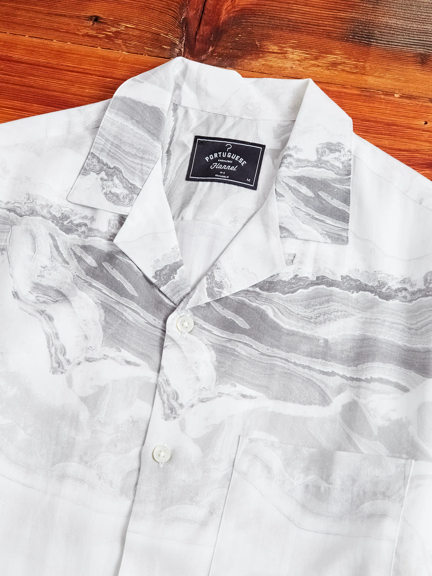Marble Button-Up Shirt in White - Image 3