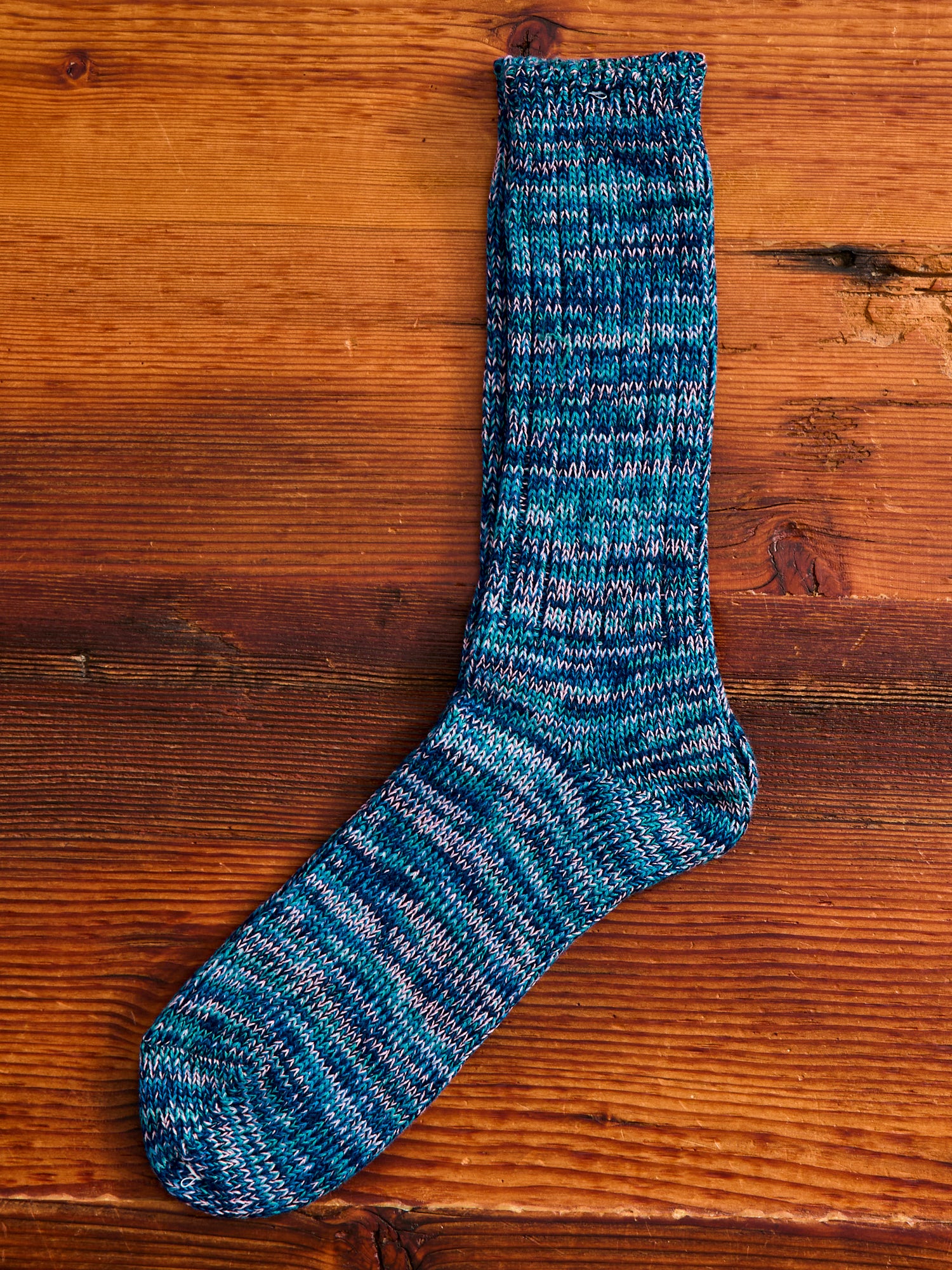 Melange Crew Sock in Pacific Blue - Image 2
