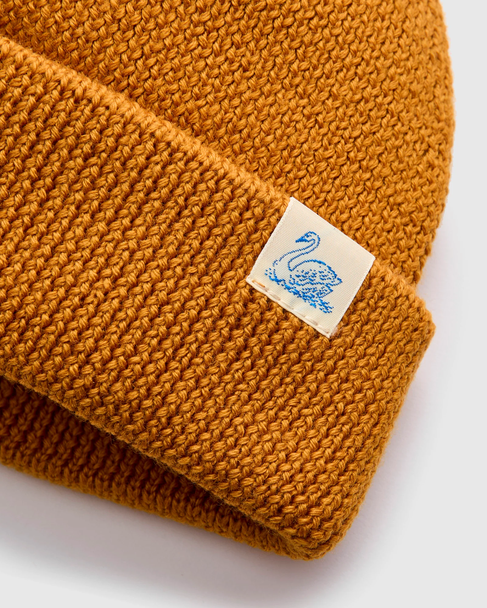 Merino Wool Ribbed Beanie in Honey - Image 2
