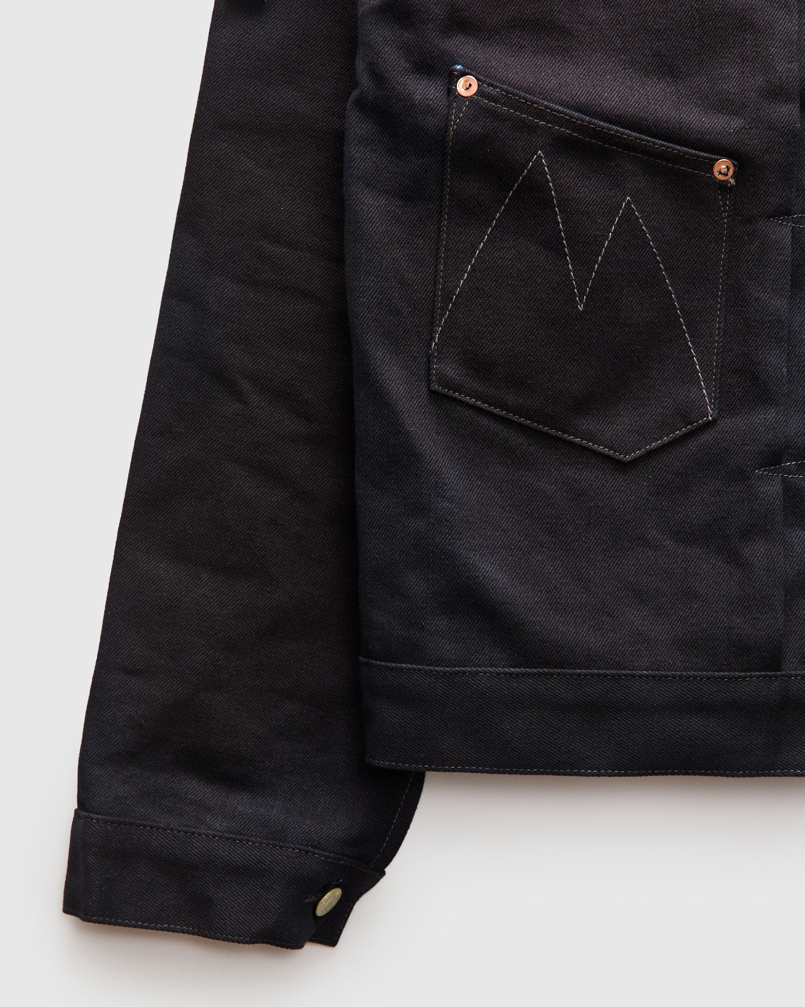 "Midnight" Ranch Blouse in 16oz Japanese Denim - Image 11