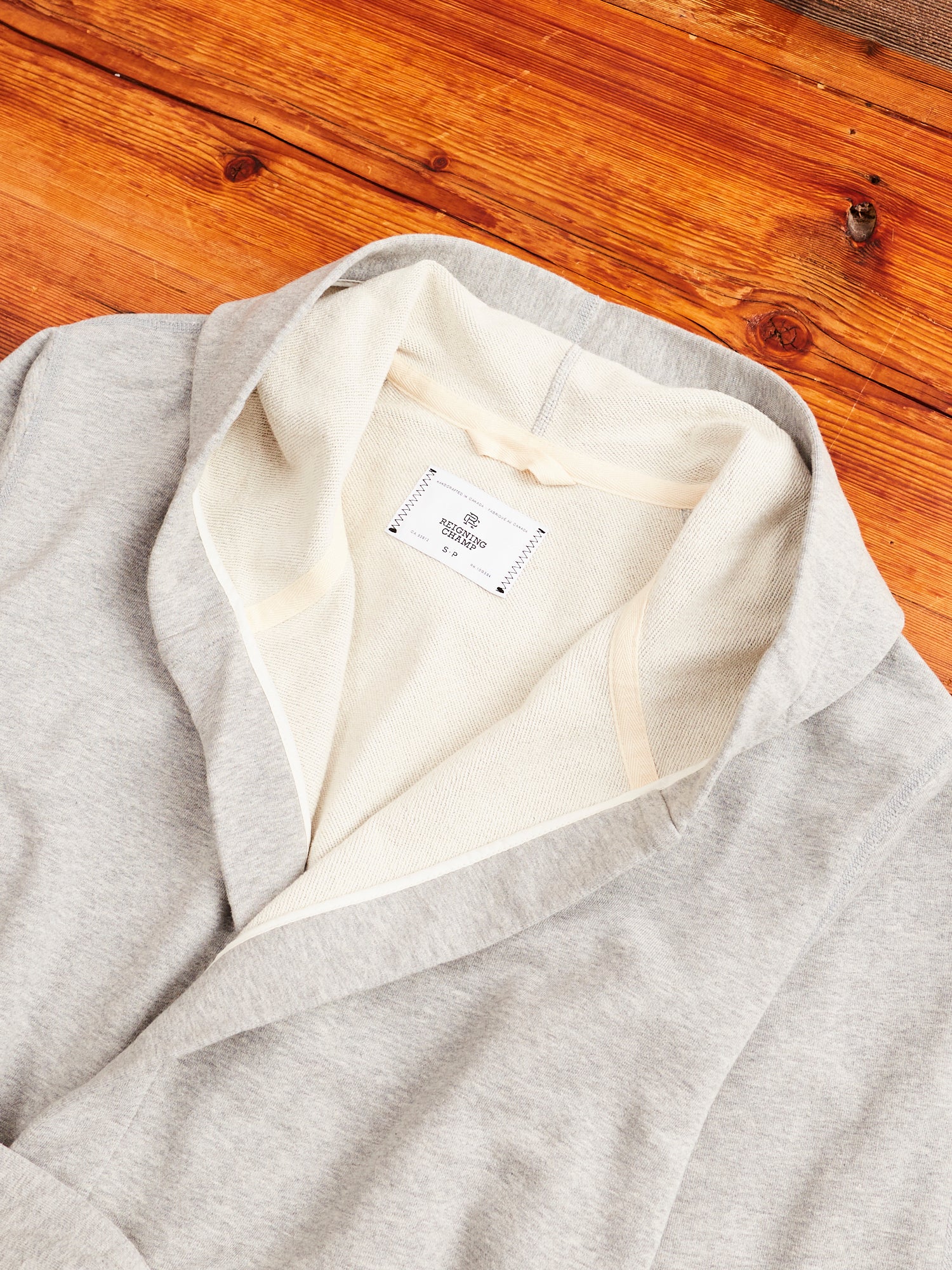 Midweight Terry Hooded Robe in Heather Grey - Image 3